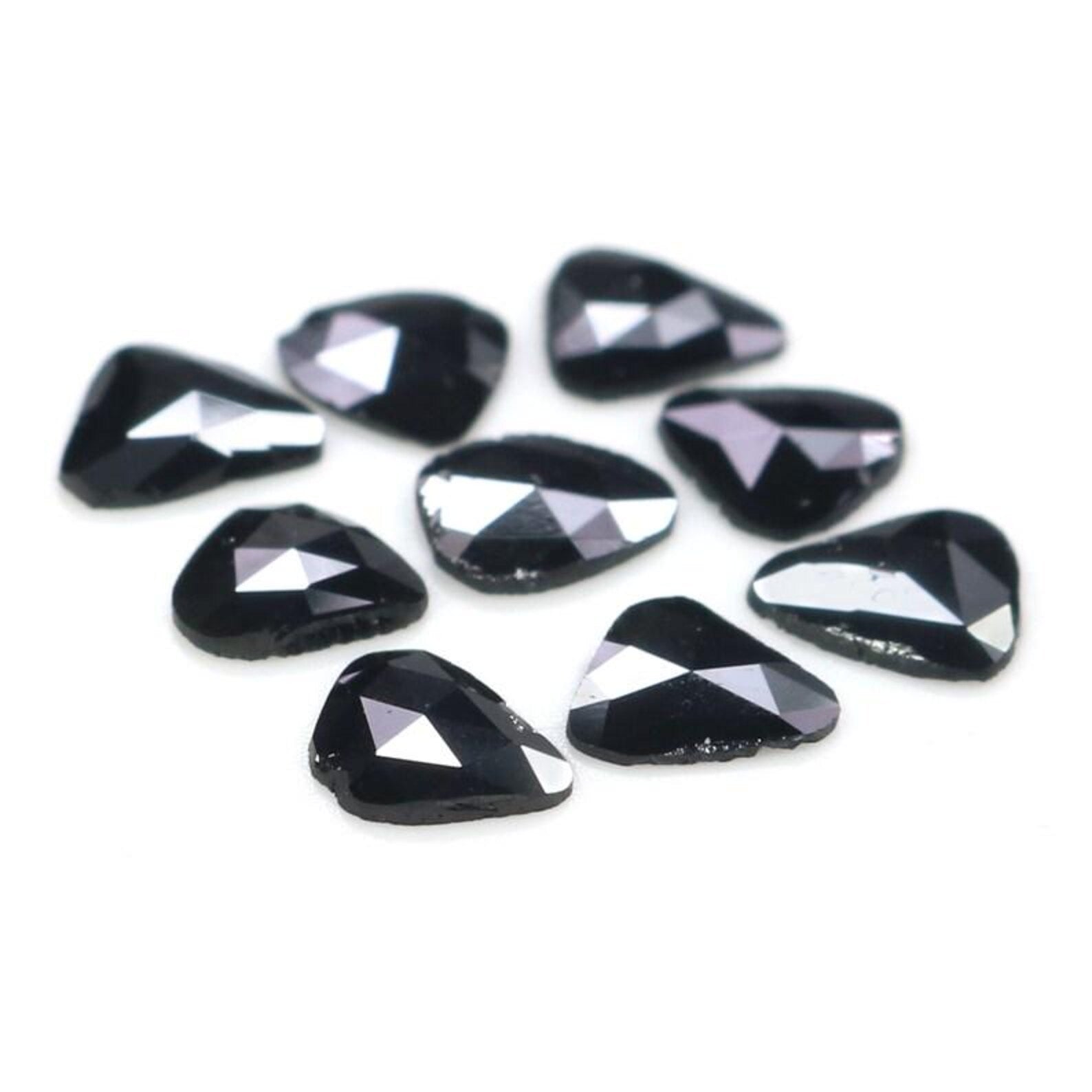 1.61 CT Natural Loose Slice Shape Diamond Black Color Irregular Cut Diamond 5.20 MM Natural Loose Black Color Slice Rose Cut Diamond NQ2191