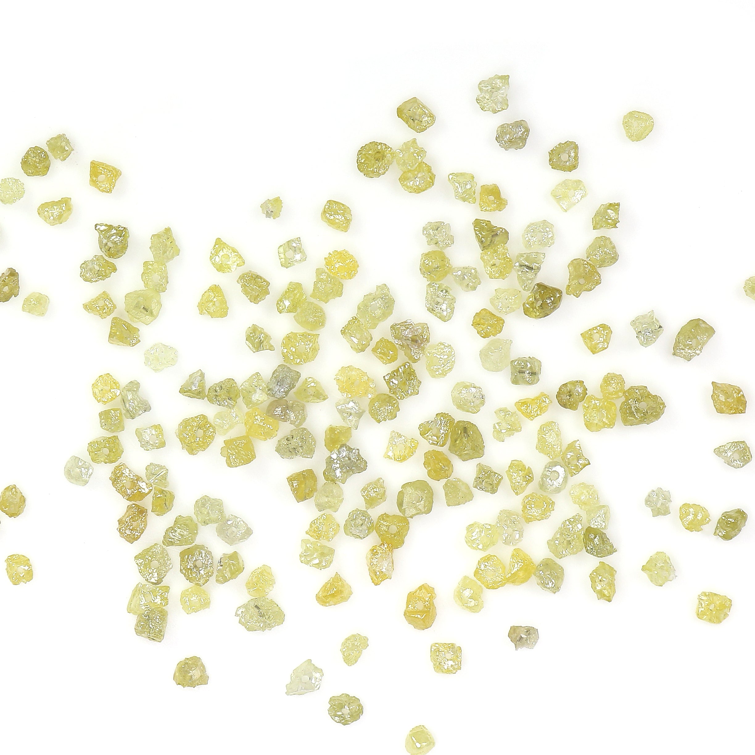 Natural Loose Rough Diamond Yellow Color Rough Bead Diamond 1.30 to 2.50 MM 5.00 Ct Lot Uncut Drilled Bead Rough Irregular Cut Diamond Q77-1