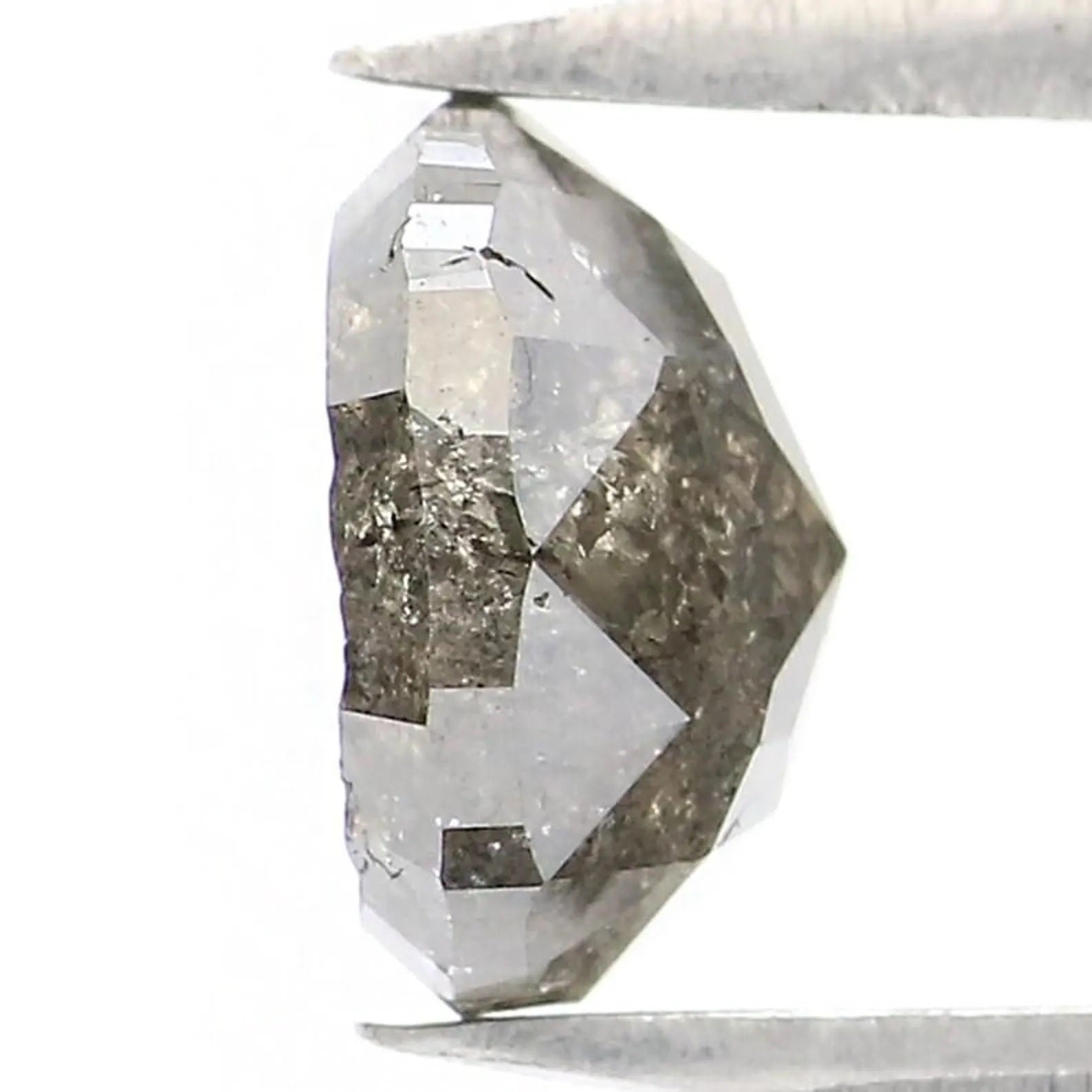 1.36 CT Natural Loose Cushion Shape Diamond Salt And Pepper Cushion Diamond 7.00 MM Natural Black Grey Color Cushion Rose Cut Diamond NQ9535