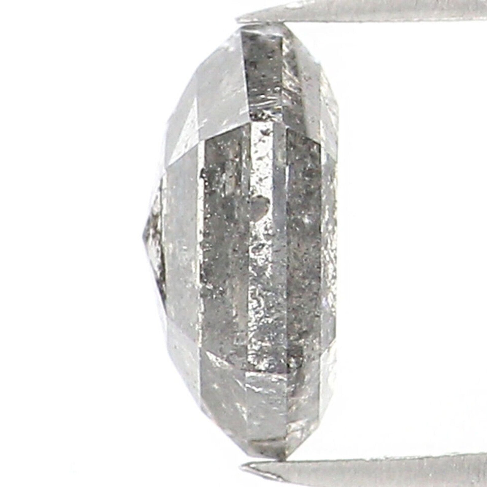 0.58 Ct Natural Loose Hexagon Shape Diamond Salt And Pepper Hexagon Diamond 5.70 MM Natural Black Grey Color Hexagon Rose Cut Diamond QN1564
