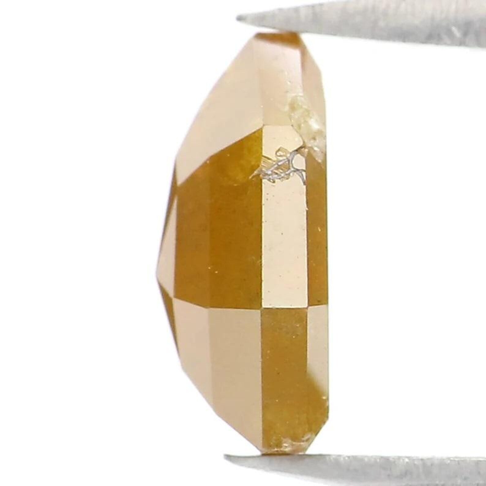 1.42 CT Natural Loose Bullet Shape Diamond Brown Color Bullet Cut Diamond 8.30 MM Natural Loose Yellow Color Bullet Rose Cut Diamond NQ8799