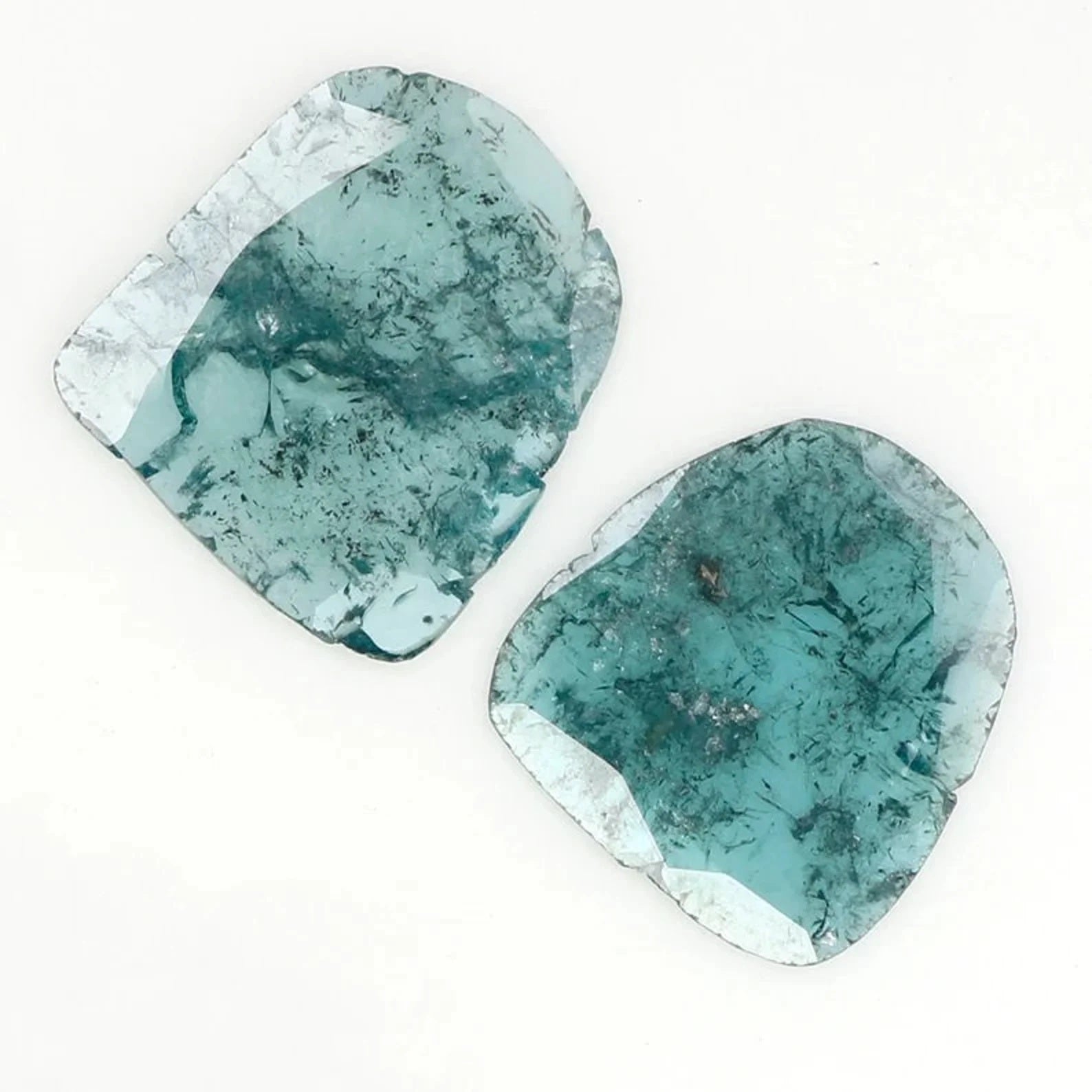 1.50 CT Natural Loose Slice Shape Diamond Blue Color Irregular Diamond 10.70 MM Natural Loose Diamond Blue Color Slice Cut Diamond NQ1270