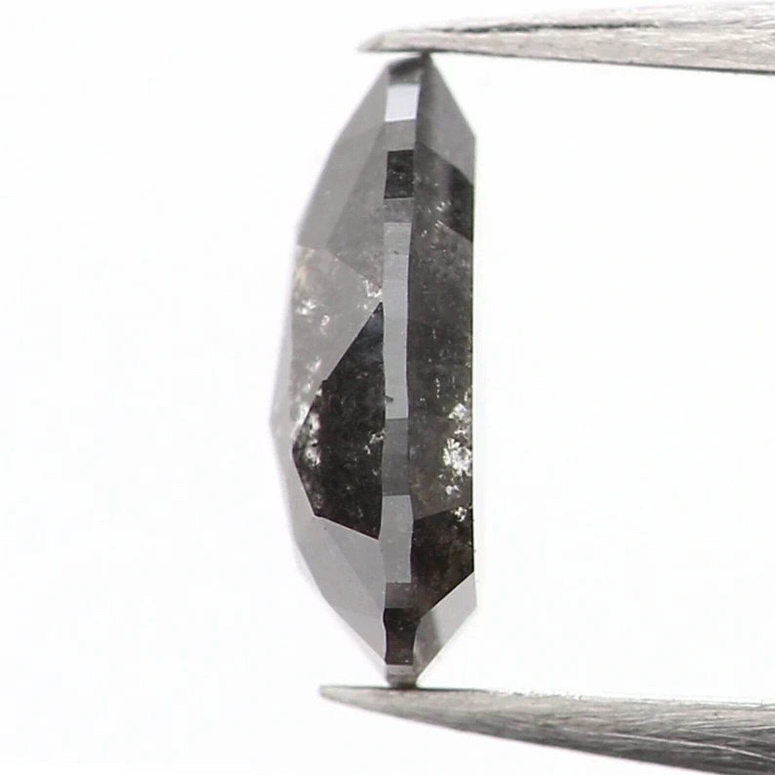 0.36 CT Natural Loose Pear Shape Diamond Salt And Pepper Pear Diamond 6.00 MM Natural Diamond Black Grey Color Pear Rose Cut Diamond NQ1205
