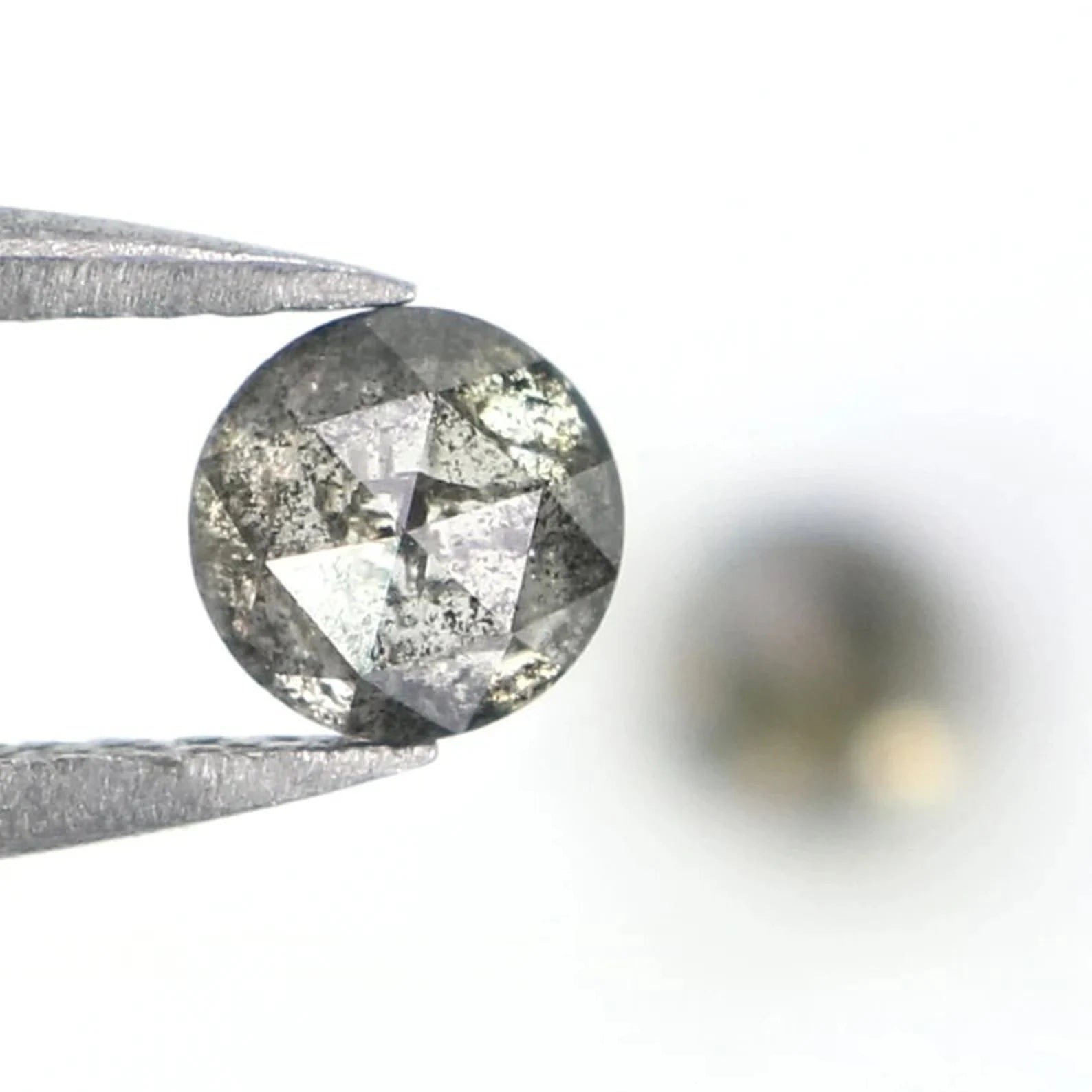 0.70 CT Natural Loose Round Shape Diamond Salt And Pepper Round Diamond 4.15 MM Natural Loose Black Grey Color Round Rose Cut Diamond NQ2339