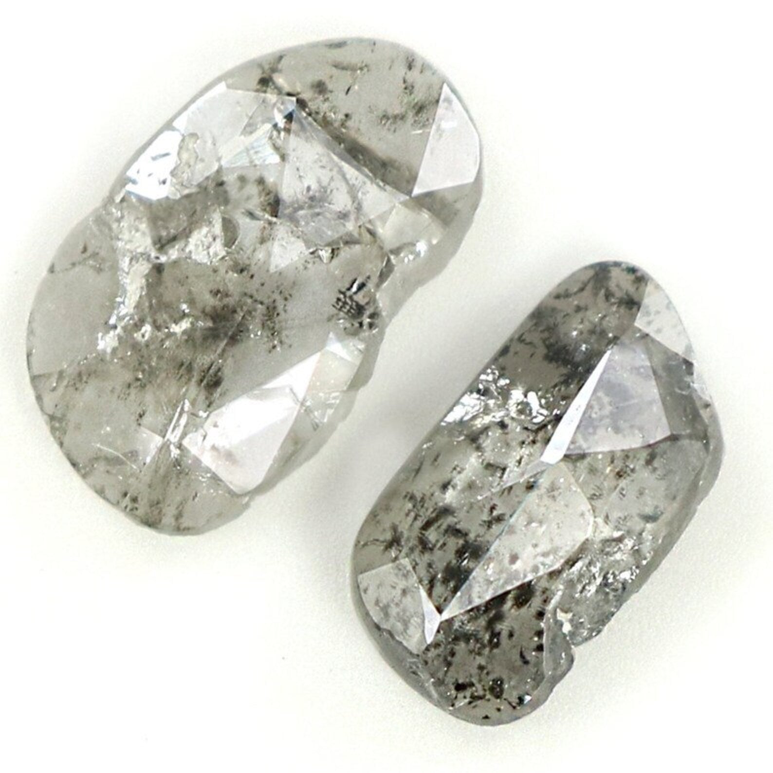 0.94 CT Natural Loose Slice Shape Diamond Salt And Pepper Slice Cut Diamond 7.05 MM Natural Black Grey Color Slice Rose Cut Diamond NQ1632