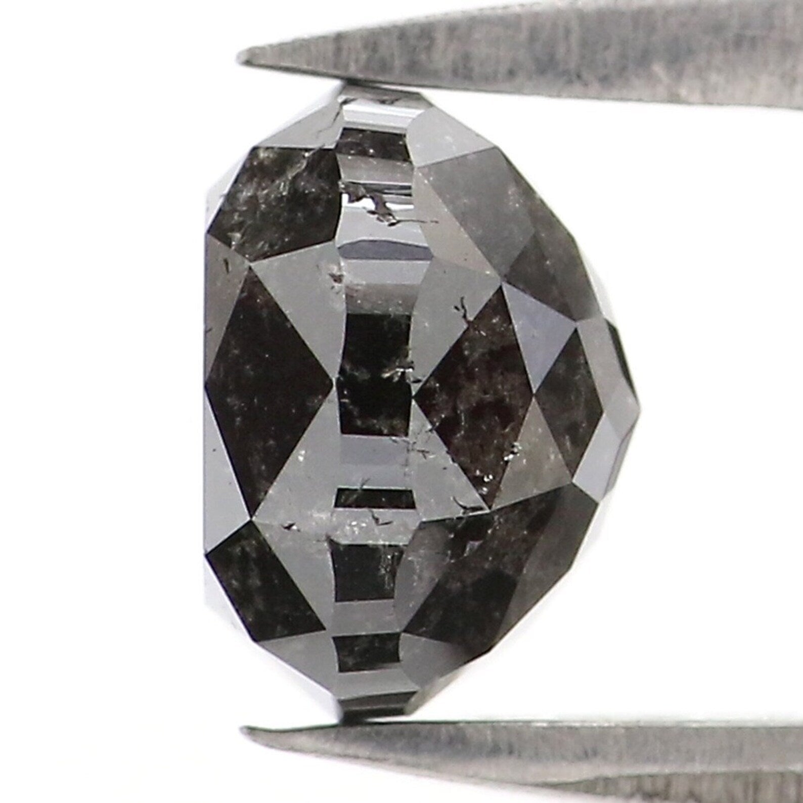 1.50 CT Natural Loose Cushion Diamond Salt And Pepper Diamond 6.35 MM Natural Loose Diamond Cushion Rose Cut Diamond Cushion Diamond NQ2388