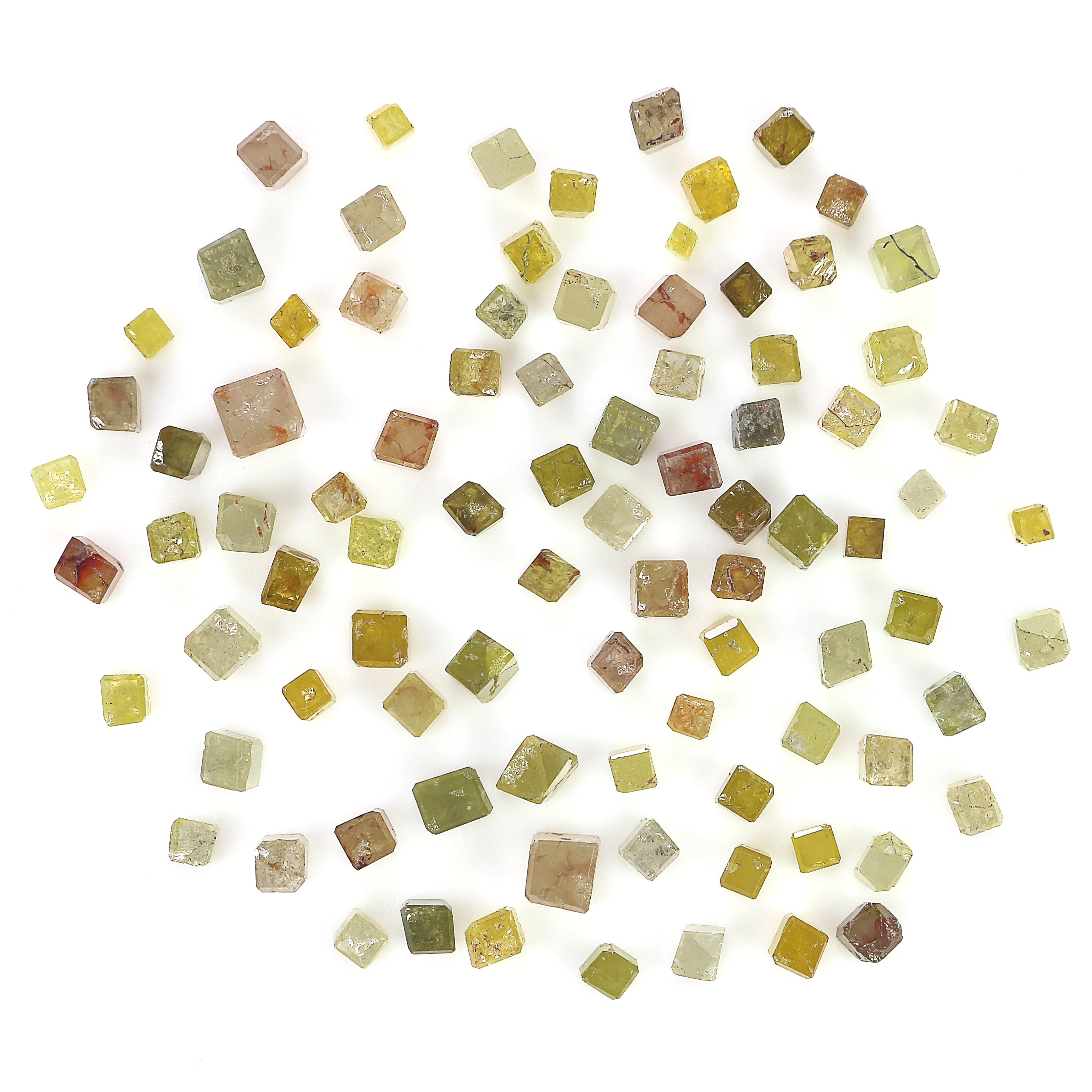 Natural Loose Square Cube Rough Shape Diamond Mix Color Square Uncut Diamond 1.50 to 2.50 MM Polished Square Cube Irregular Cut Diamond Q63
