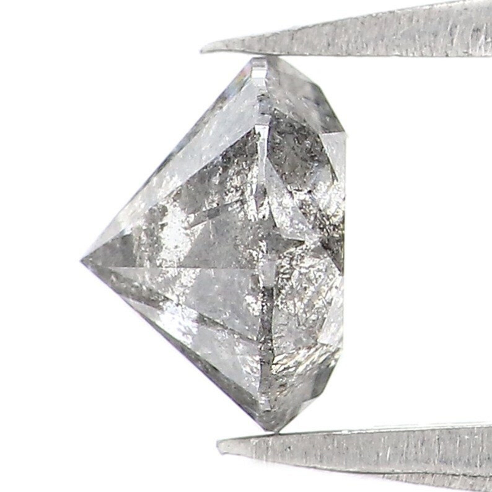 0.87 CT Natural Loose Round Brilliant Cut Diamond Salt And Pepper Round Diamond 5.80 MM Natural Black Grey Color Round Cut Diamond QN9140