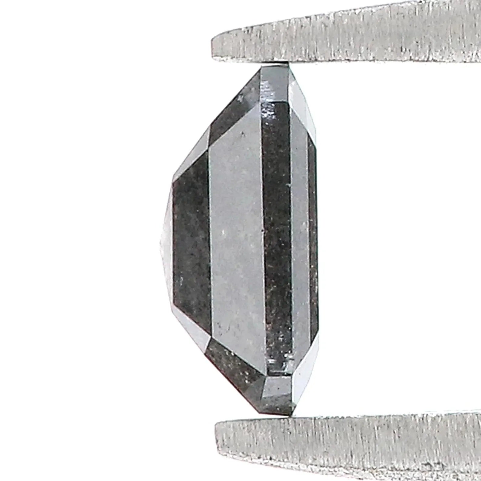 0.71 Ct Natural Loose Emerald Shape Diamond Salt And Pepper Emerald Diamond 5.10 MM Natural Black Grey Color Emerald Rose Cut Diamond QN7662