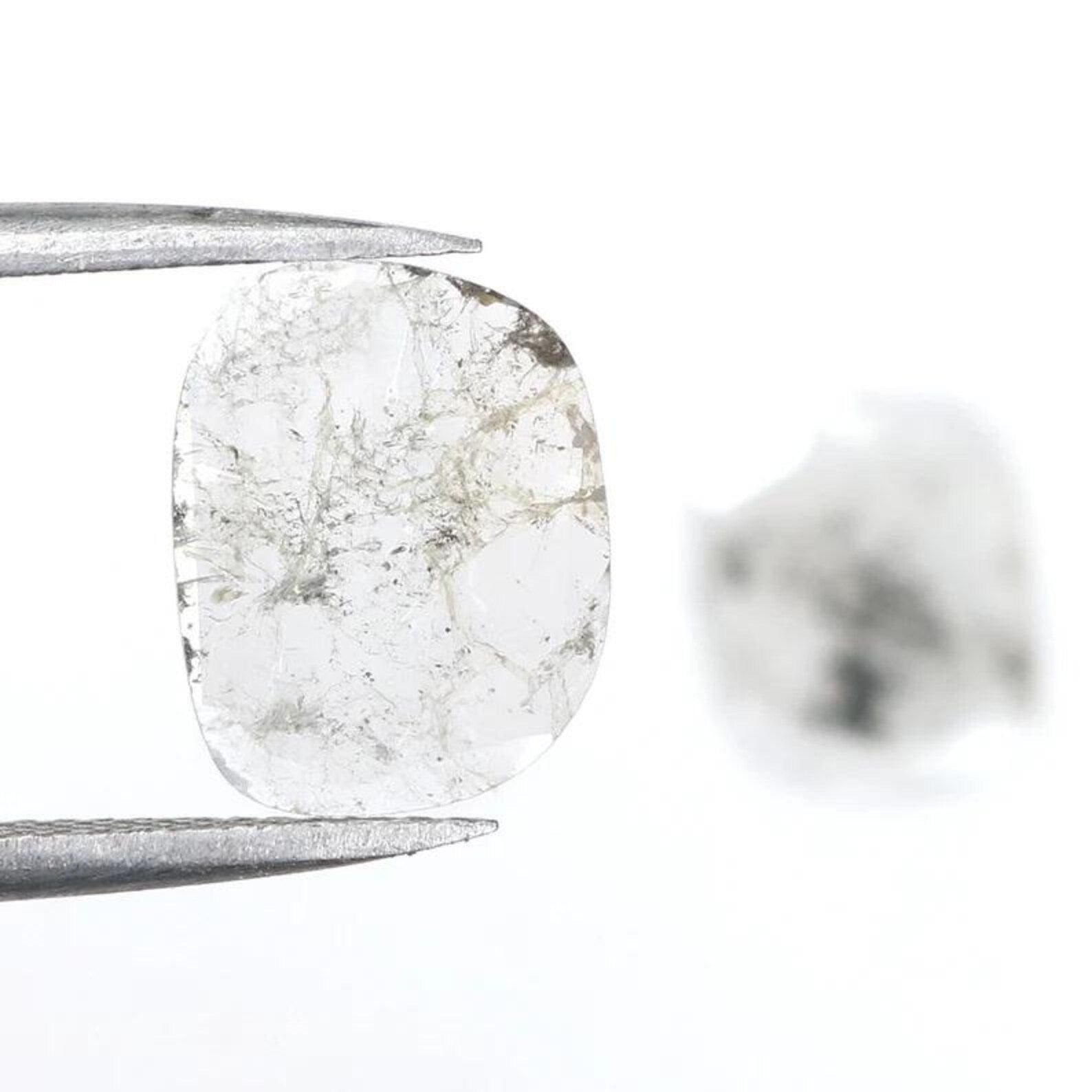 1.14 CT Natural Loose Slice Shape Diamond Grey Color Slice Diamond 9.80 MM Natural Loose Diamond Grey Color Irregular Cut Diamond NQ1284