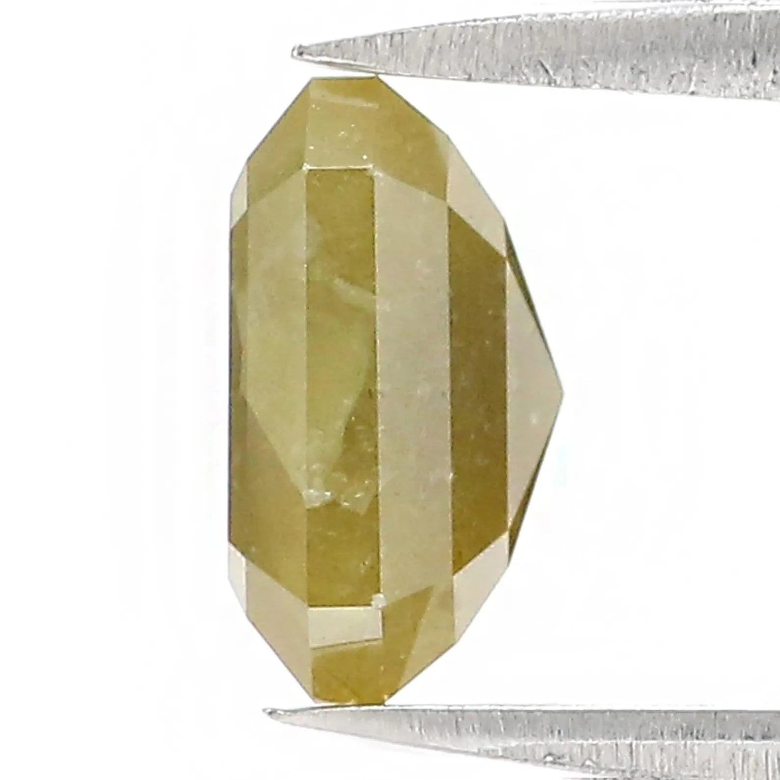2.85 CT Natural Loose Emerald Shape Diamond Yellow Color Emerald Diamond 8.60 MM Natural Diamond Yellow Color Emerald Rose Cut Diamond QN157