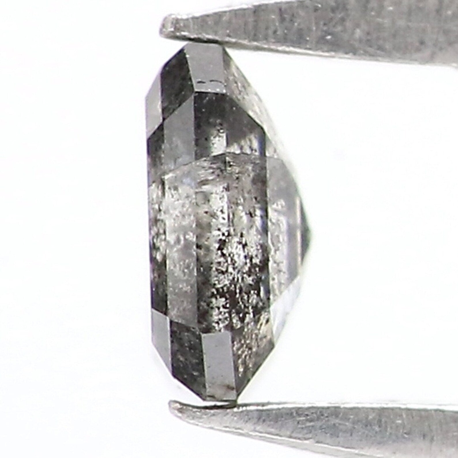 0.23 CT Natural Loose Emerald Shape Diamond Salt And Pepper Diamond 3.70 MM Natural Loose Black Grey Color Emerald Rose Cut Diamond NQ9405