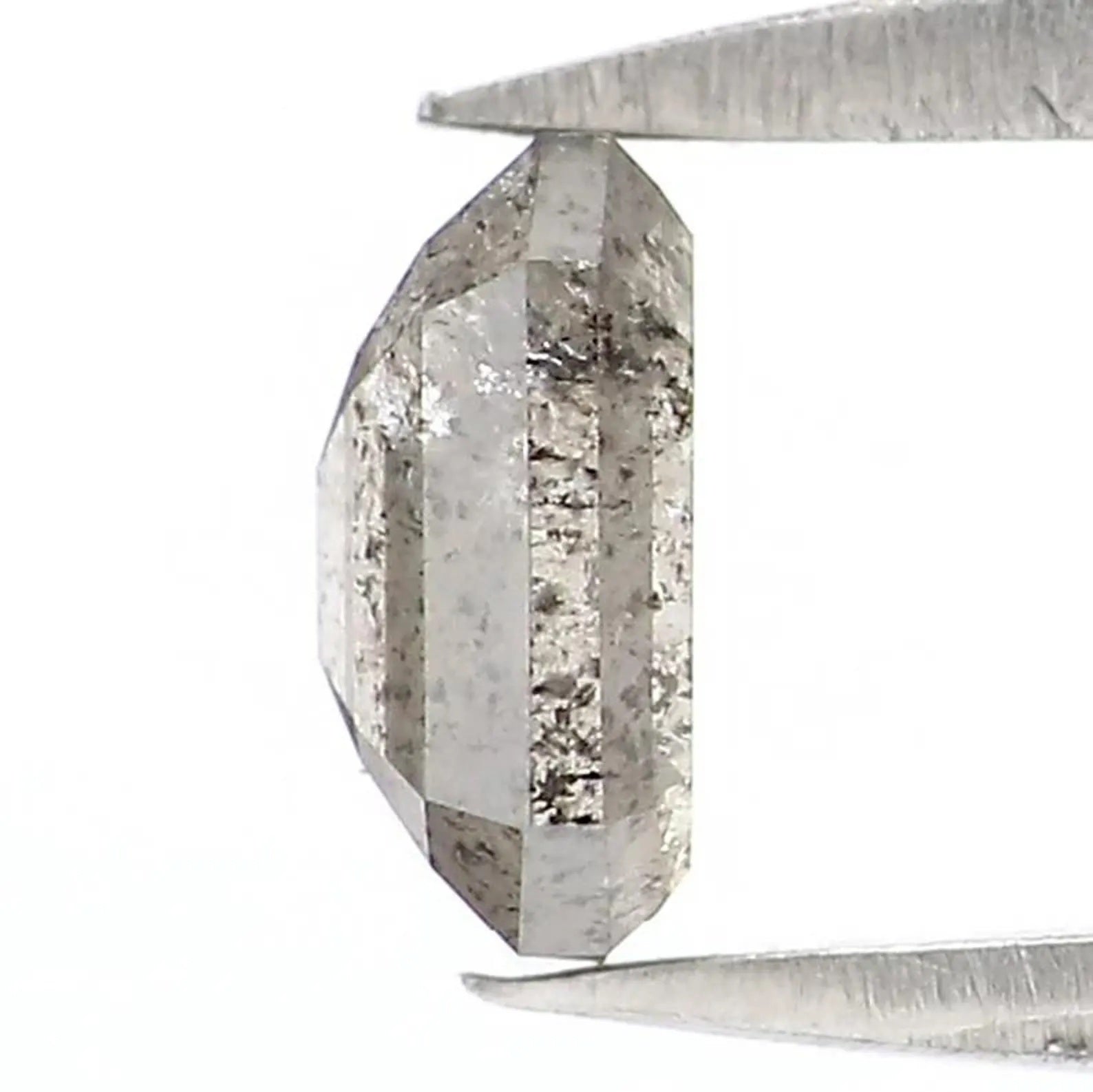 0.64 CT Natural Loose Emerald Shape Diamond Salt And Pepper Emerald Diamond 5.55 MM Natural Black Grey Color Emerald Rose Cut Diamond NQ2444