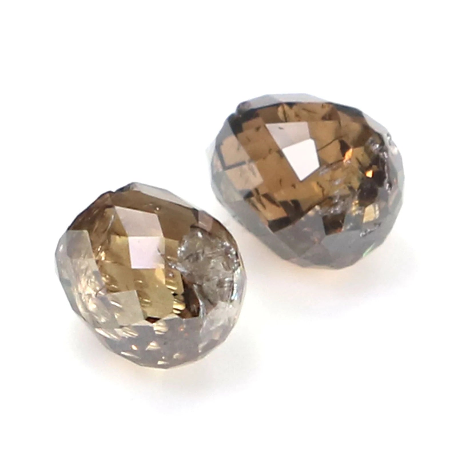 Natural Loose briolette Brown Color Diamond 1.34 CT 4.95 MM Drop Shape Rose Cut Diamond KDN840