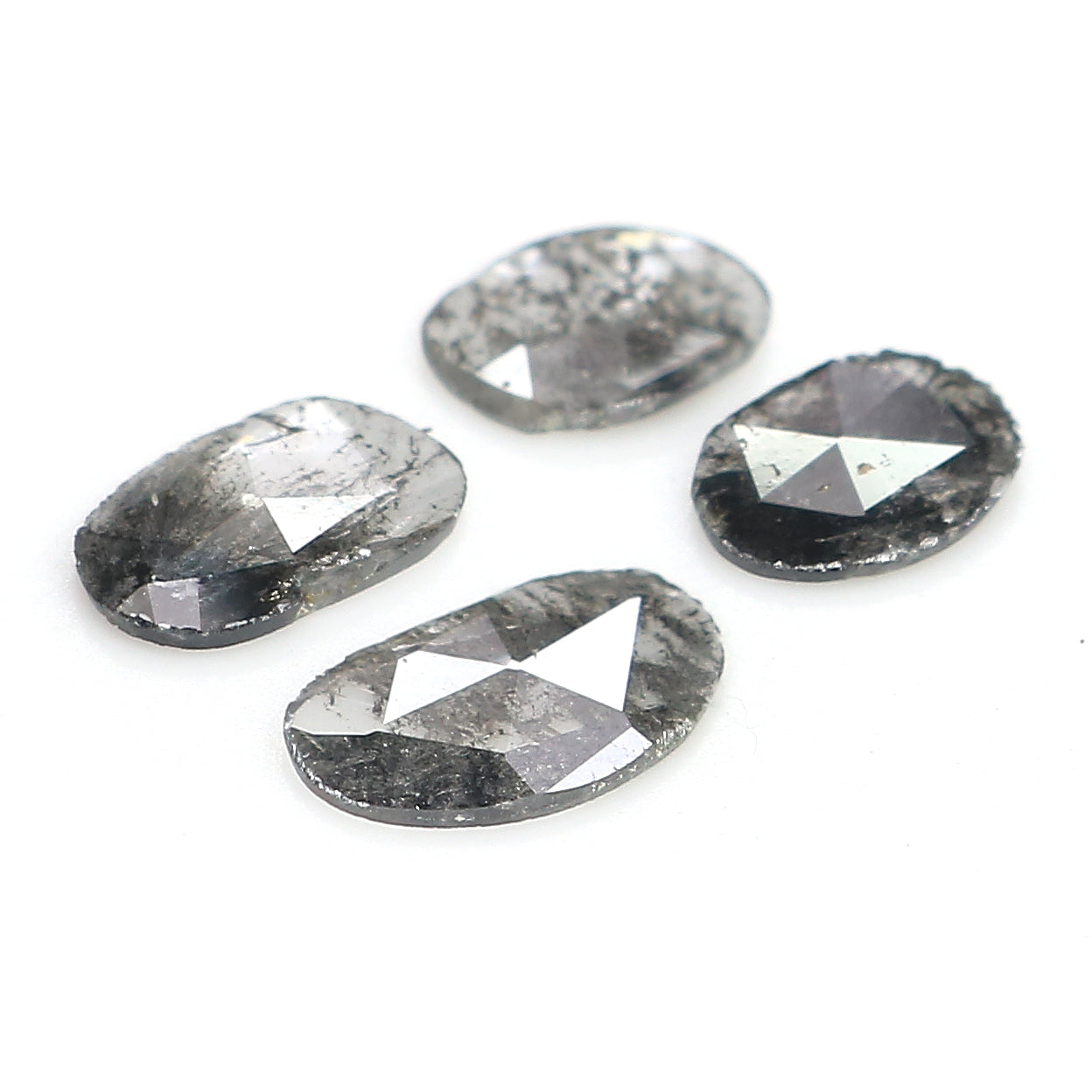 0.97 Ct Natural Loose Slice Cut Diamond Salt And Pepper Uncut Diamond 7.45 MM Natural Diamond Black Grey Color Irregular Cut Diamond LQ3089