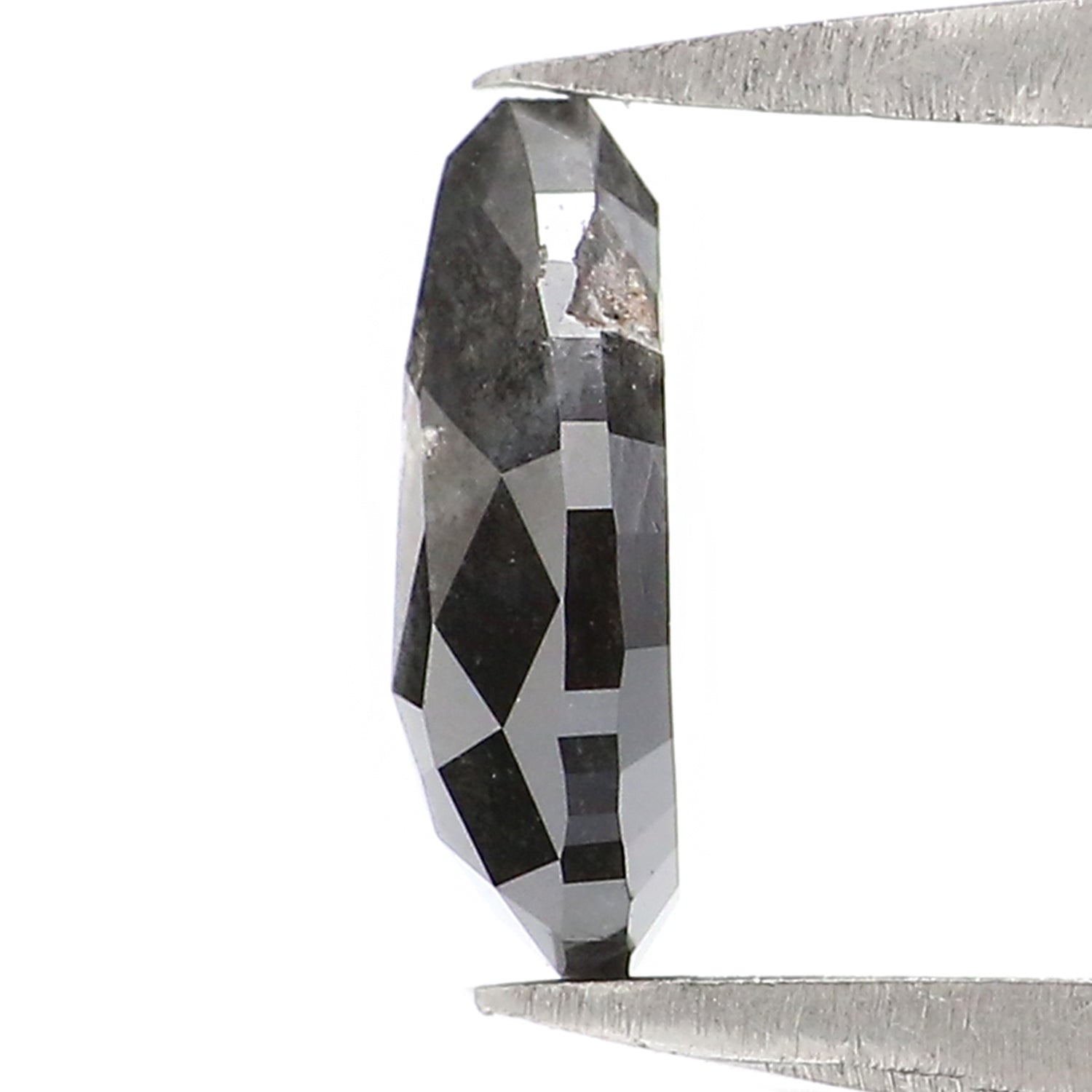 0.65 CT Natural Loose Pear Shape Diamond Salt And Pepper Pear Rose Cut Diamond 7.15 MM Black Grey Color Pear Shape Rose Cut Diamond LQ2922