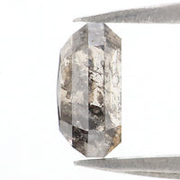 Natural Loose Emerald Diamond, Salt And Pepper Emerald Diamond, Natural Loose Diamond, Grey Emerald Diamond, 1.20 CT Emerald Shape KDL9570