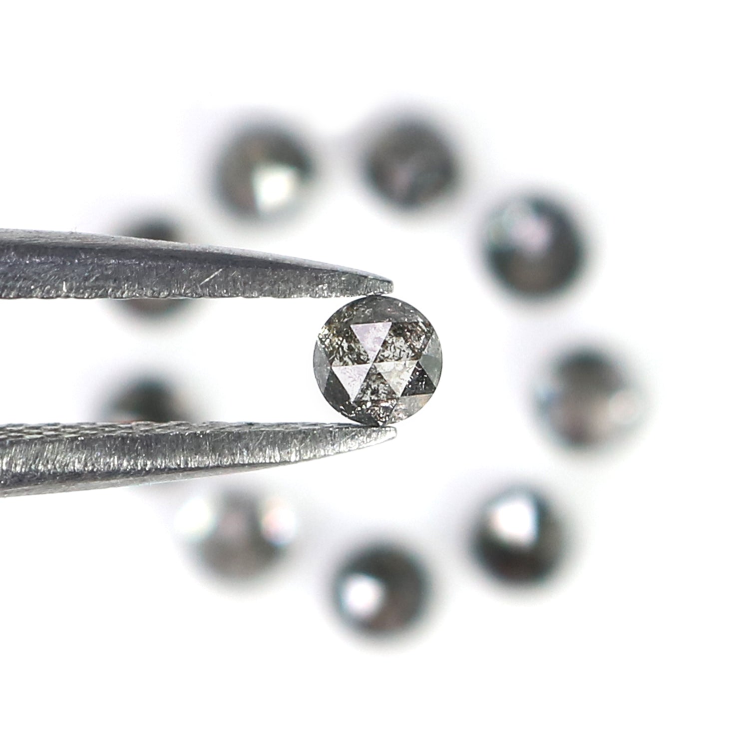 1.15 CT Natural Loose Round Shape Diamond Salt And Pepper Round Diamond 2.70 MM Natural Loose Black Grey Color Round Rose Cut Diamond N2305