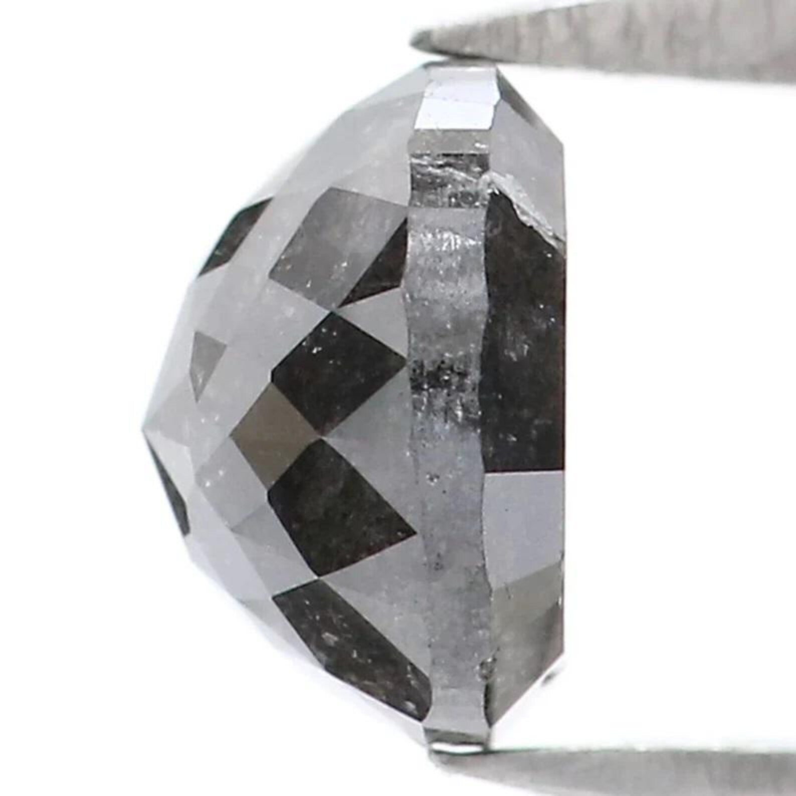 1.18 CT Natural Loose Round Shape Diamond Salt And Pepper Round Diamond 6.00 MM Natural Loose Black Grey Color Round Rose Cut Diamond NQ9417