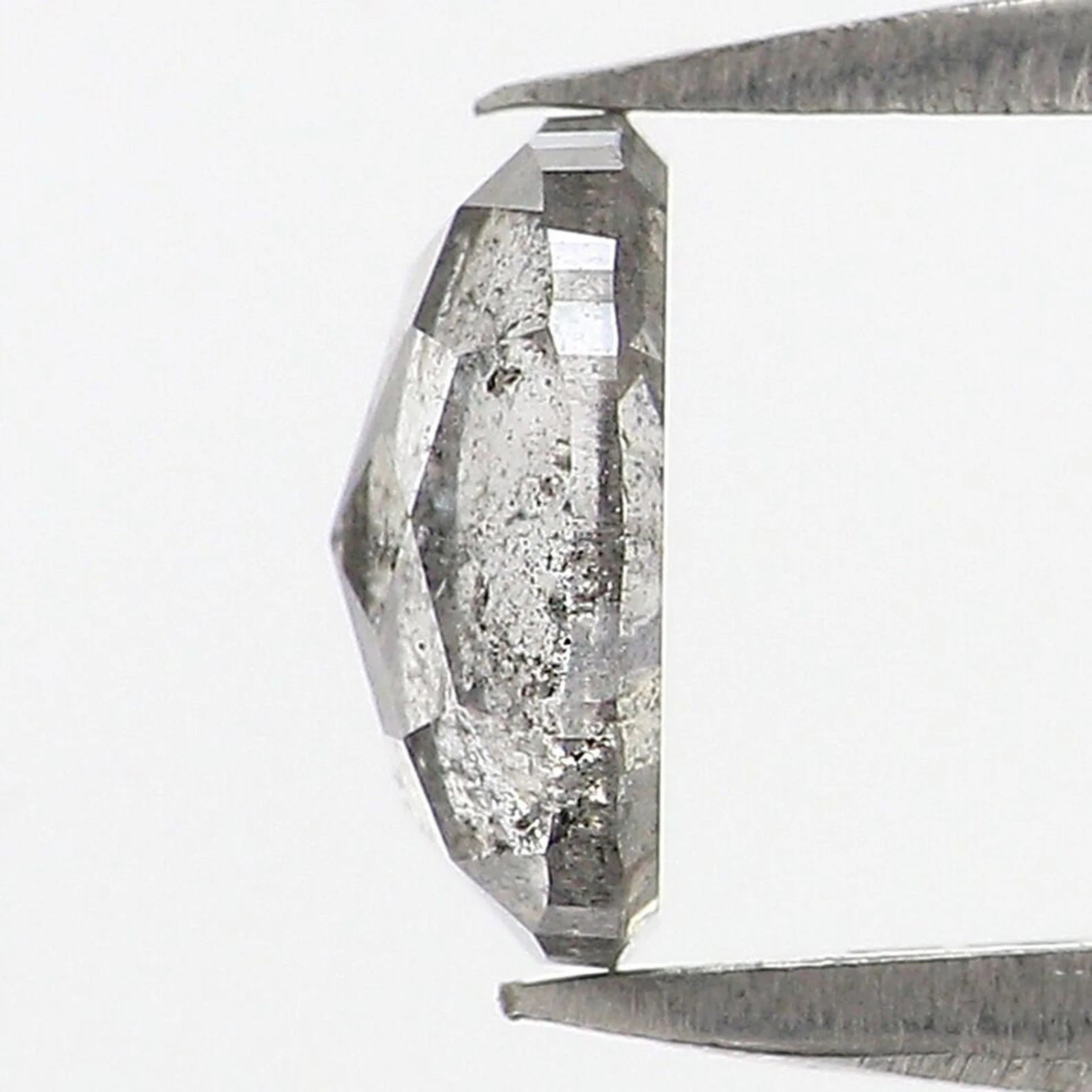 0.65 Ct Natural Loose Oval Shape Diamond Salt And Pepper Oval Diamond 6.10 MM Natural Loose Black Grey Color Oval Rose Cut Diamond NQ964