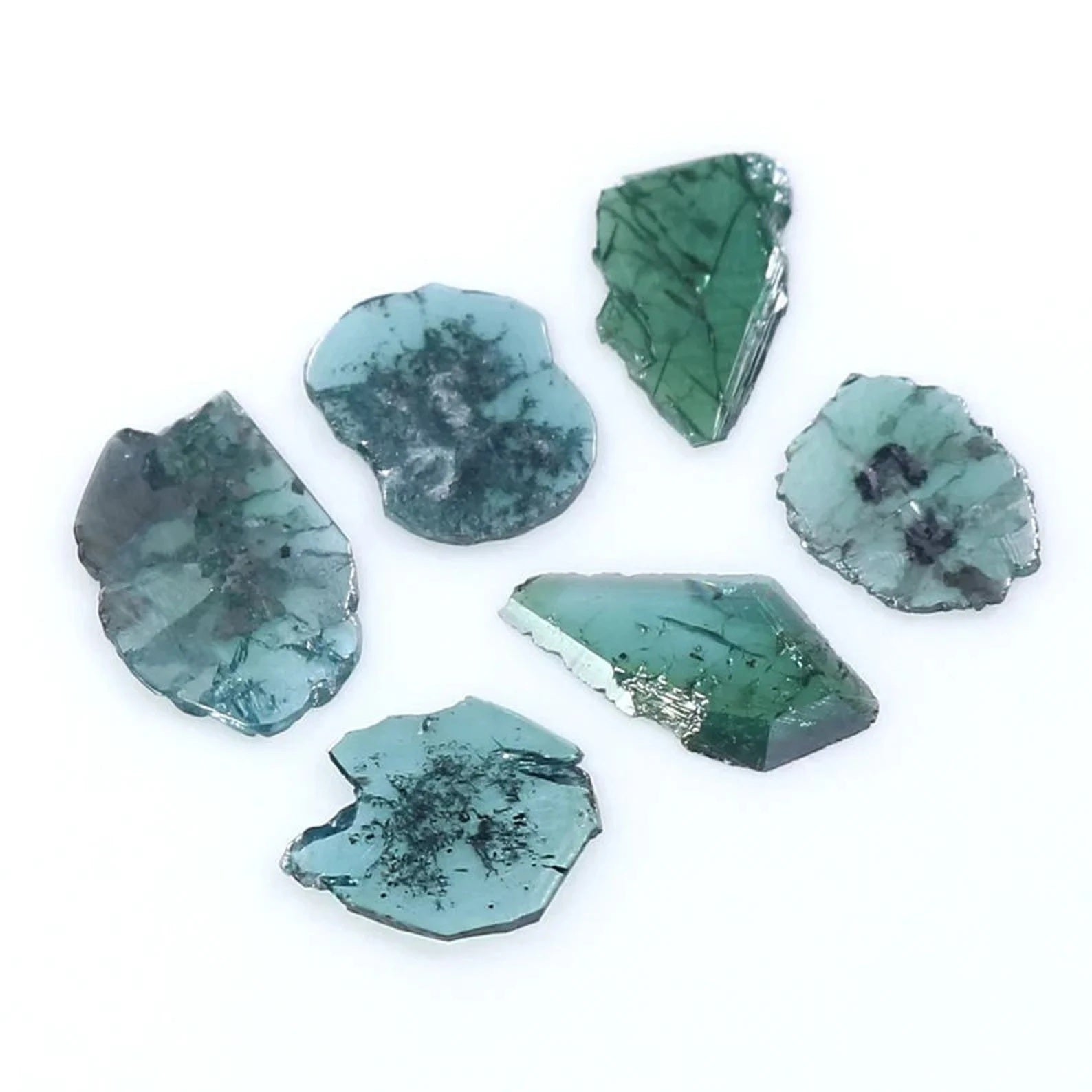 1.47 CT Natural Loose Slice Shape Diamond Blue Color Irregular Cut Diamond 8.00 MM Natural Loose Diamond Blue Color Slice Cut Diamond NQ370