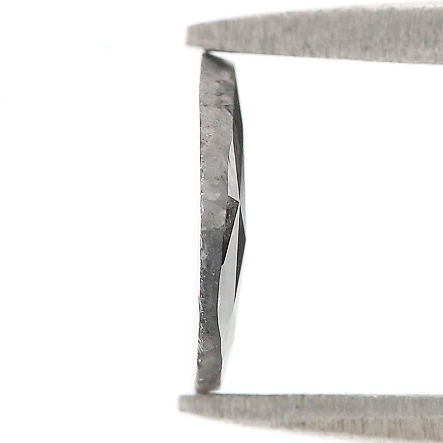 0.64 CT Natural Loose Slice Shape Diamond Salt And Pepper Slice Uncut Diamond 7.70 MM Natural Black Grey Slice Irregular Cut Diamond L3591