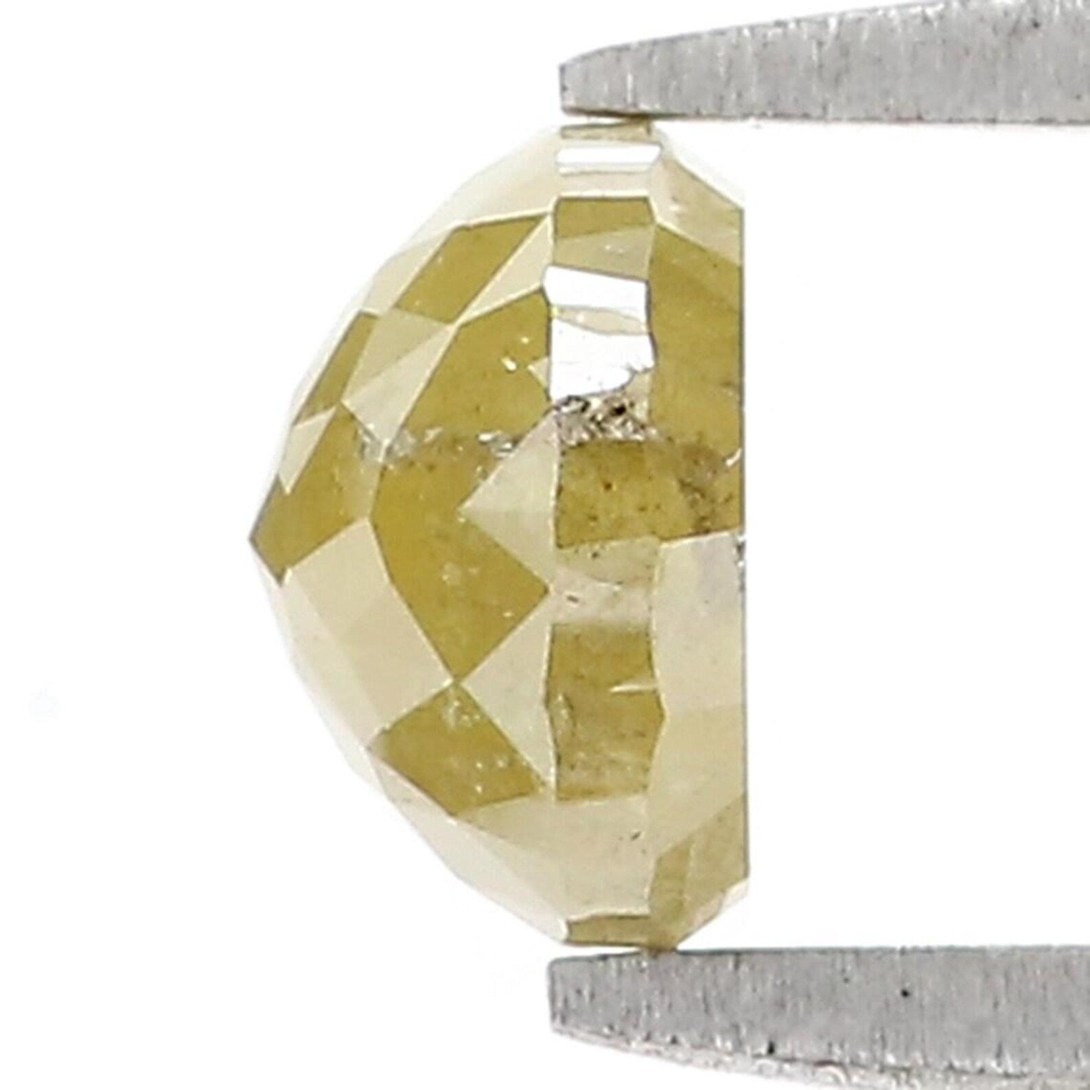 1.12 CT Natural Loose Round Rose Cut Diamond Yellow Color Round Shape Diamond 5.90 MM Natural Yellow Color Round Rose Cut Diamond NQ763