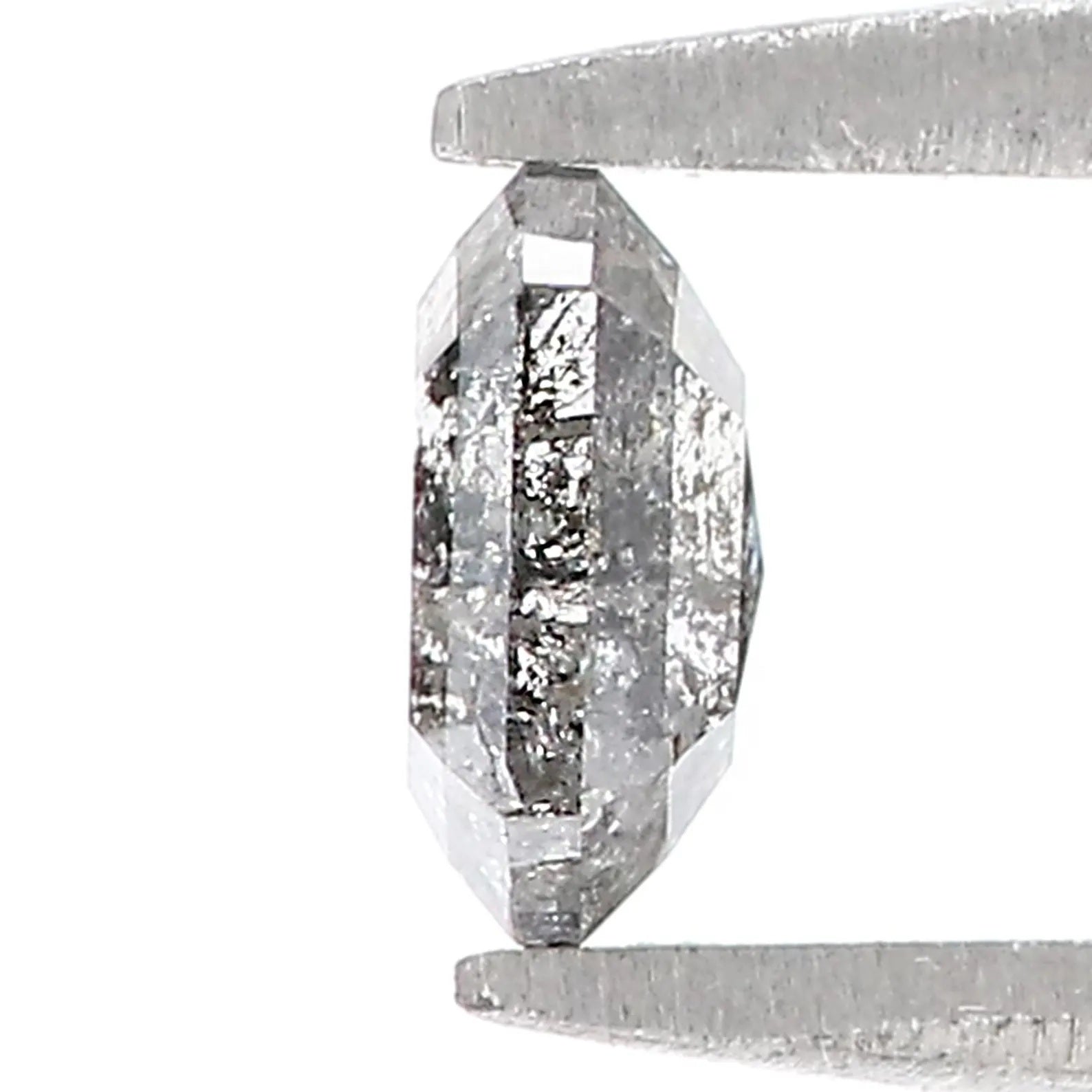 0.55 Ct Natural Loose Hexagon Shape Diamond Salt And Pepper Hexagon Diamond 5.50 MM Natural Black Grey Color Hexagon Rose Cut Diamond QN1481