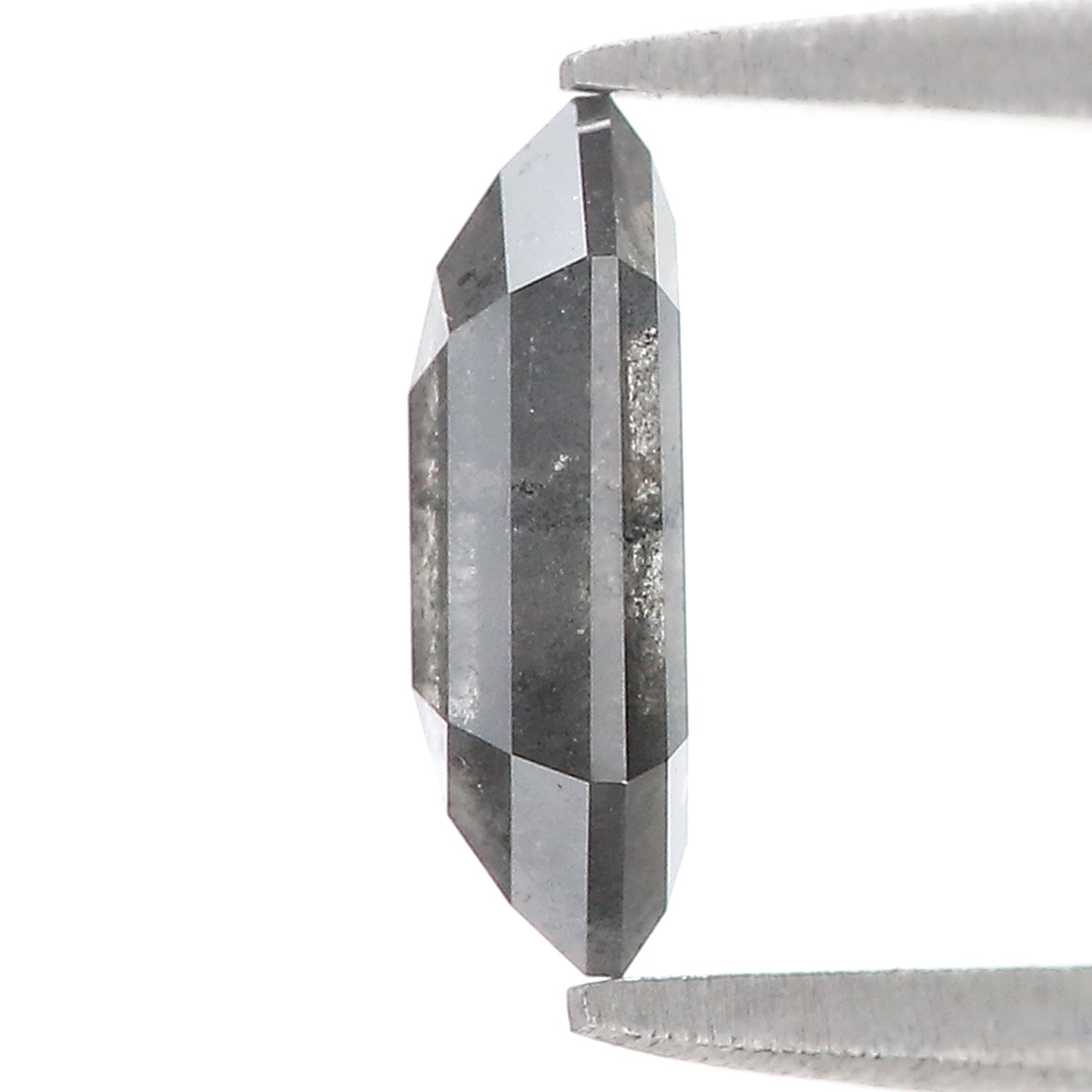 1.20 Ct Natural Loose Hexagon Shape Diamond Salt And Pepper Hexagon Diamond 9.35 MM Natural Black Grey Color Hexagon Rose Cut Diamond LQ3311