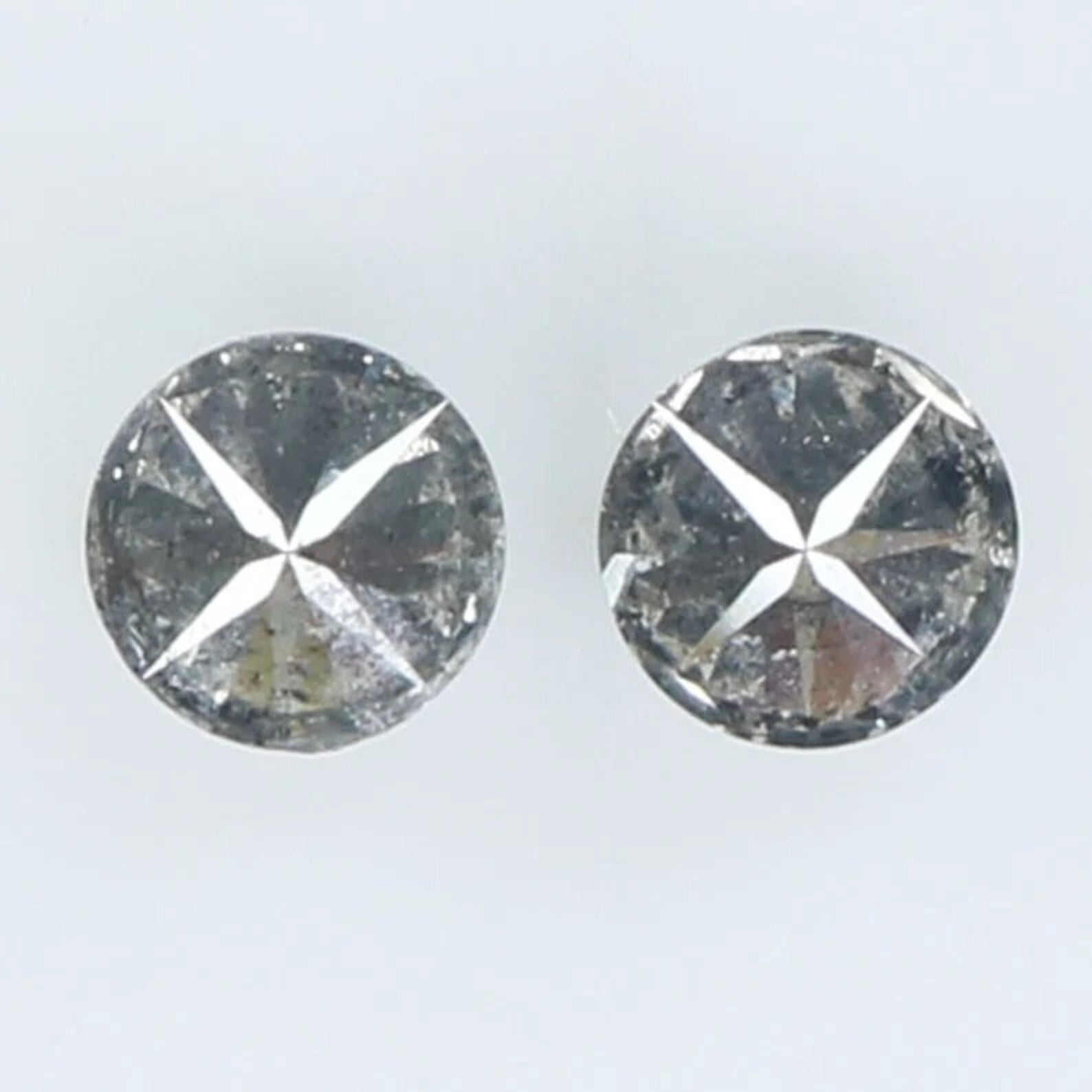 0.40 CT Natural Loose Round Shape Pair Diamond Salt And Pepper Round Cut Diamond 3.70 MM Black Gray Color Round Brilliant Cut Diamond QN301