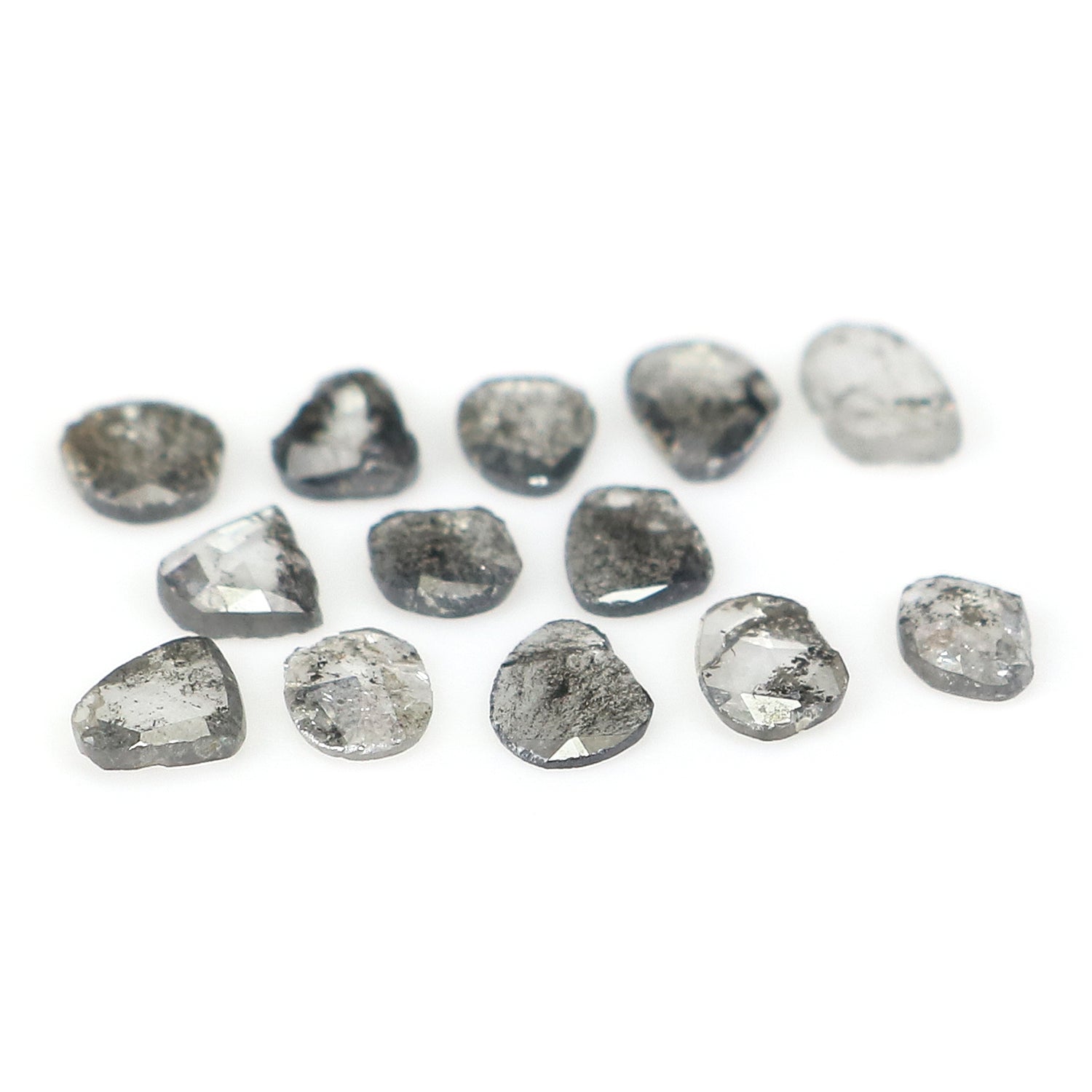 1.01 Ct Natural Loose Slice Shape Diamond Slice Salt And Pepper Diamond 3.05 MM Slice Natural Loose Diamond Slice Black Grey Diamond LQ3032