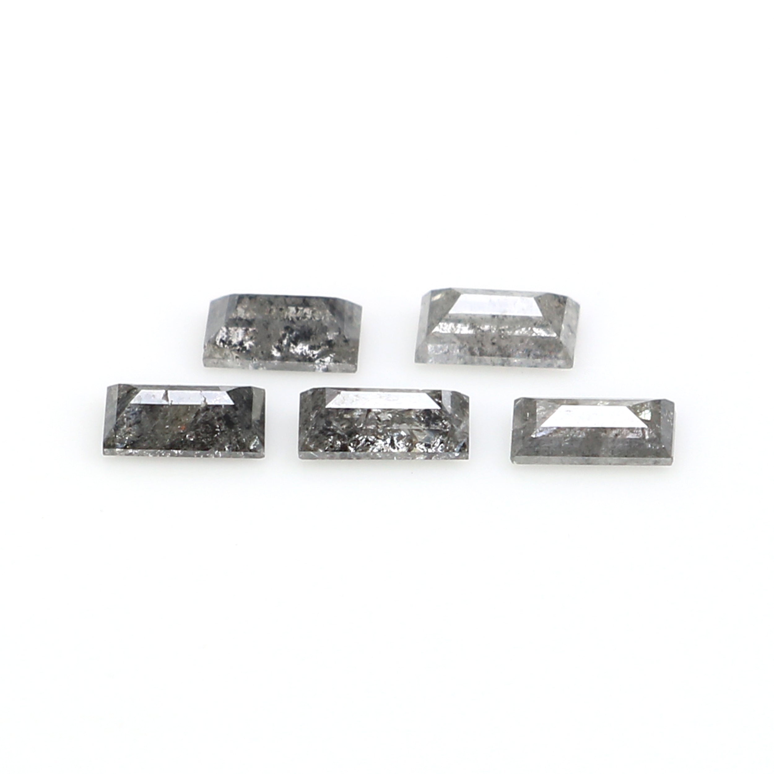 0.49 CT Natural Loose Baguette Shape Diamond Salt And Pepper Baguette Diamond 3.55 MM Natural Black Grey Baguette Rose Cut Diamond LQ2816