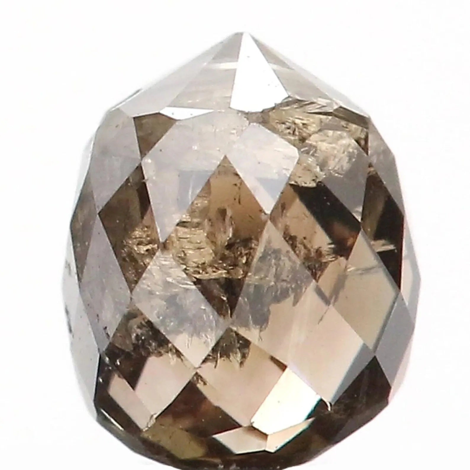 0.65 Ct Natural Loose Briolette Shape Diamond Brown Color Drop Cut Diamond 4.80 MM Natural Loose Brown Color Drop Rose Cut Diamond NQ411