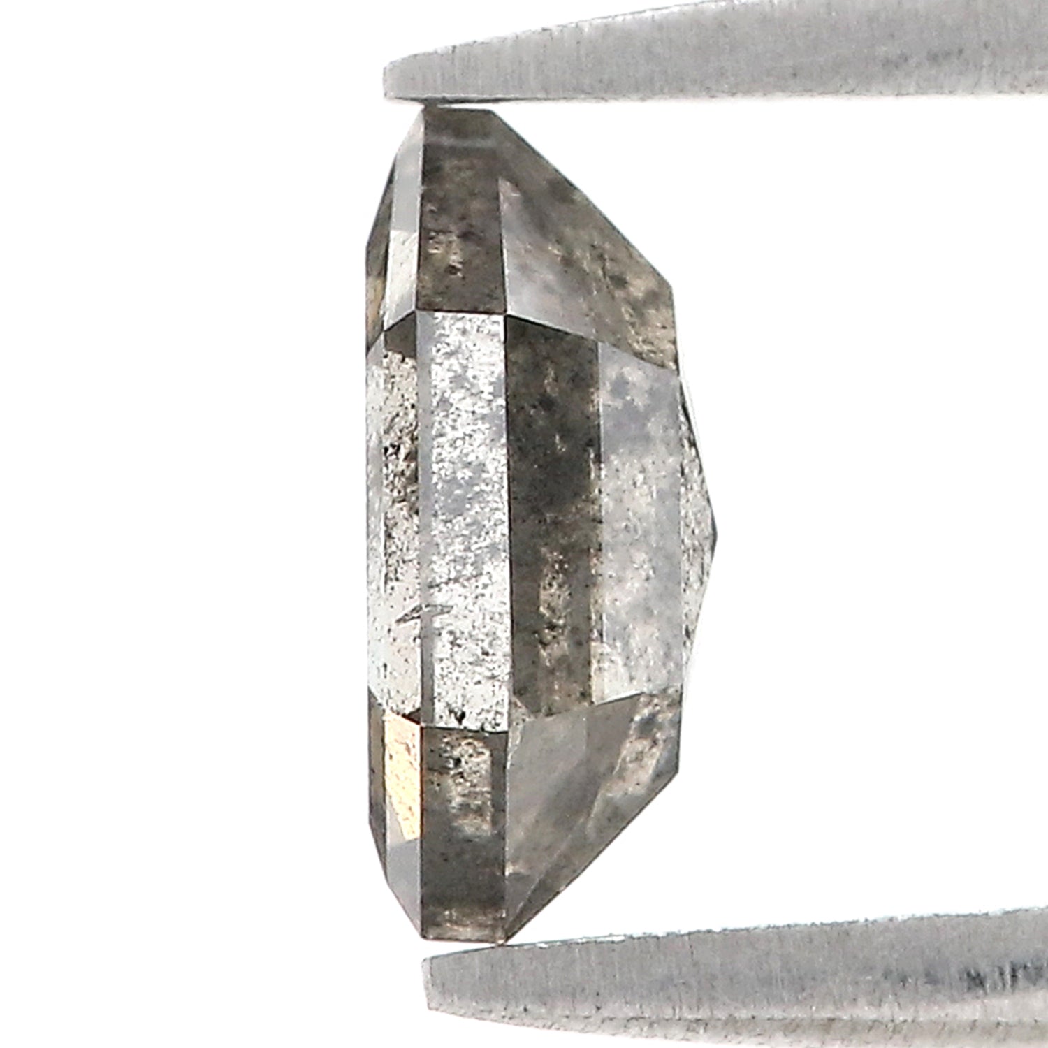1.11 CT Natural Loose Hexagon Shape Diamond Salt And Pepper Hexagon Diamond 8.20 MM Natural Black Grey Color Hexagon Rose Cut Diamond L3450