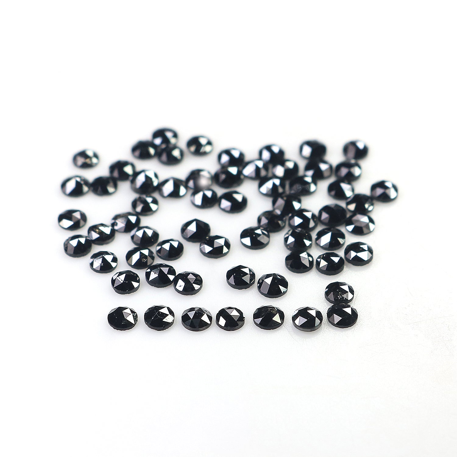 3.39 CT Natural Loose Round Rose Cut Diamond Black Color Round Shape Diamond 2.30 MM Natural Loose Black Color Round Rose Cut Diamond LQ1799