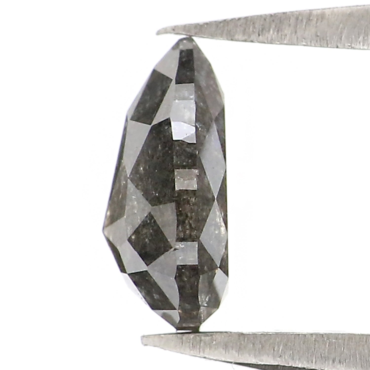 0.74 CT Natural Loose Pear Shape Diamond Salt And Pepper Pear Rose Cut Diamond 6.75 MM Black Grey Color Pear Shape Rose Cut Diamond LQ2936
