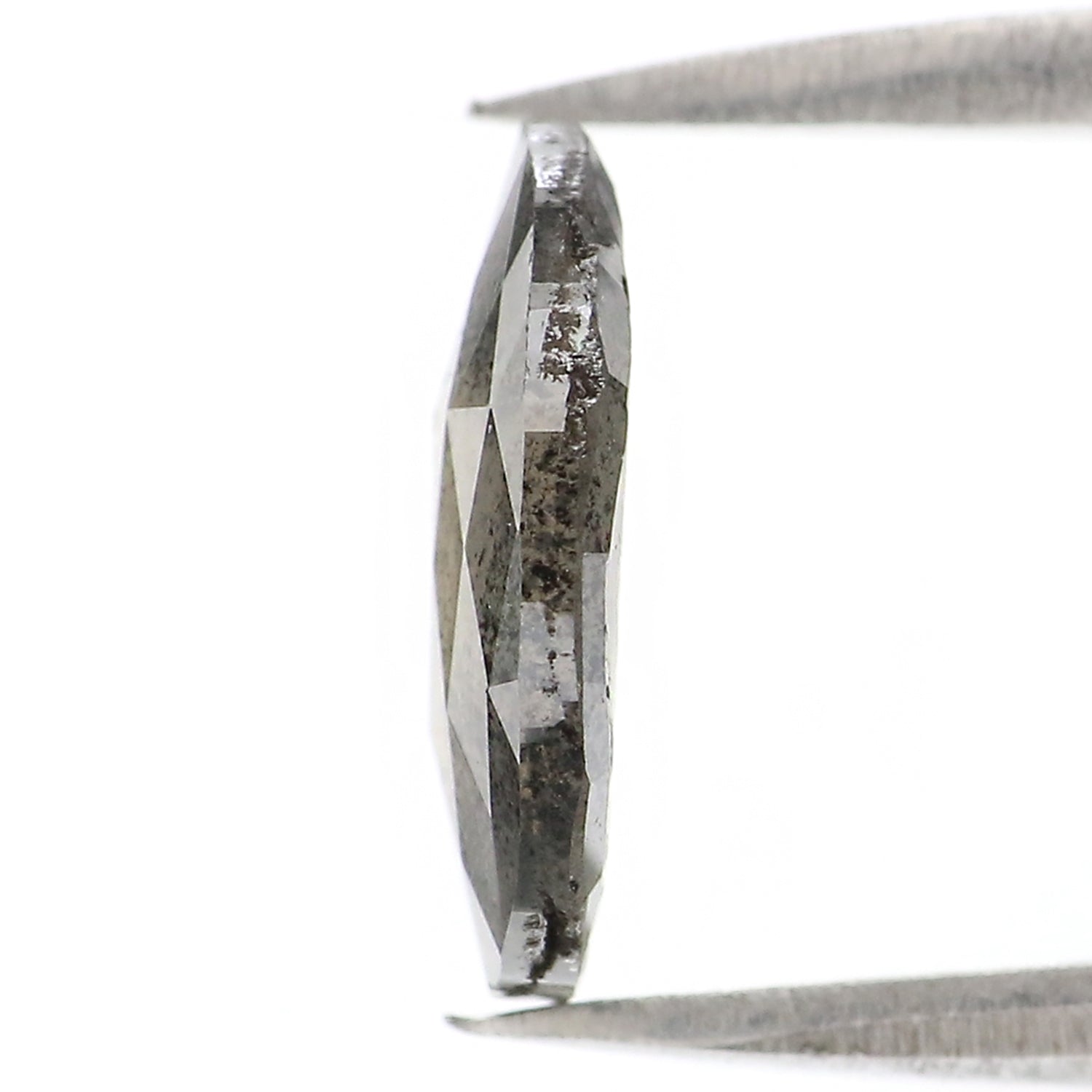 1.52 Ct Natural Loose Oval Shape Diamond Salt And Pepper Oval Diamond 9.70 MM Natural Diamond Black Grey Color Oval Rose Cut Diamond LQ2939