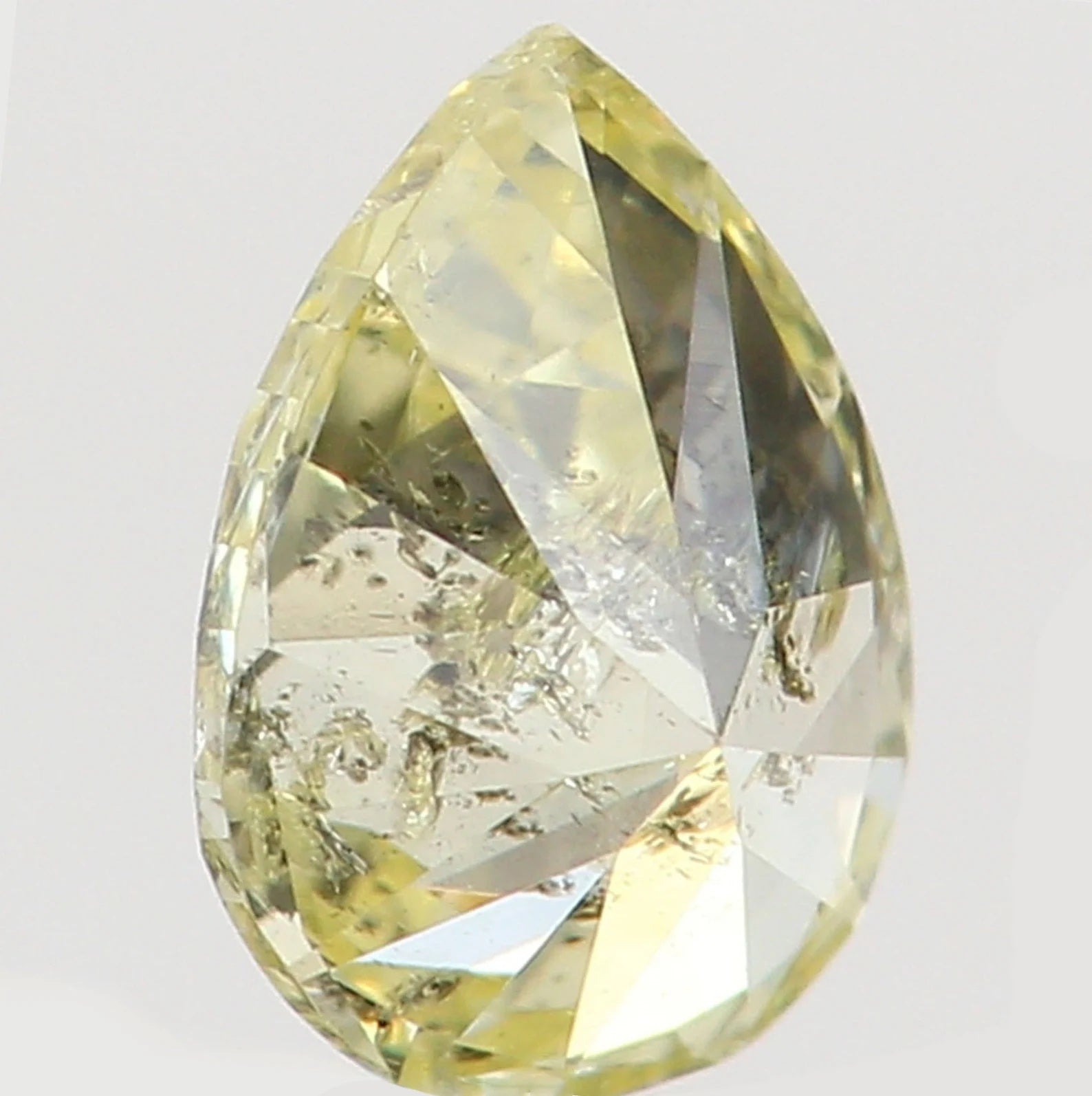 0.16 Ct Natural Loose Diamond Pear Yellow Color I2 Clarity 4.70 MM N7479