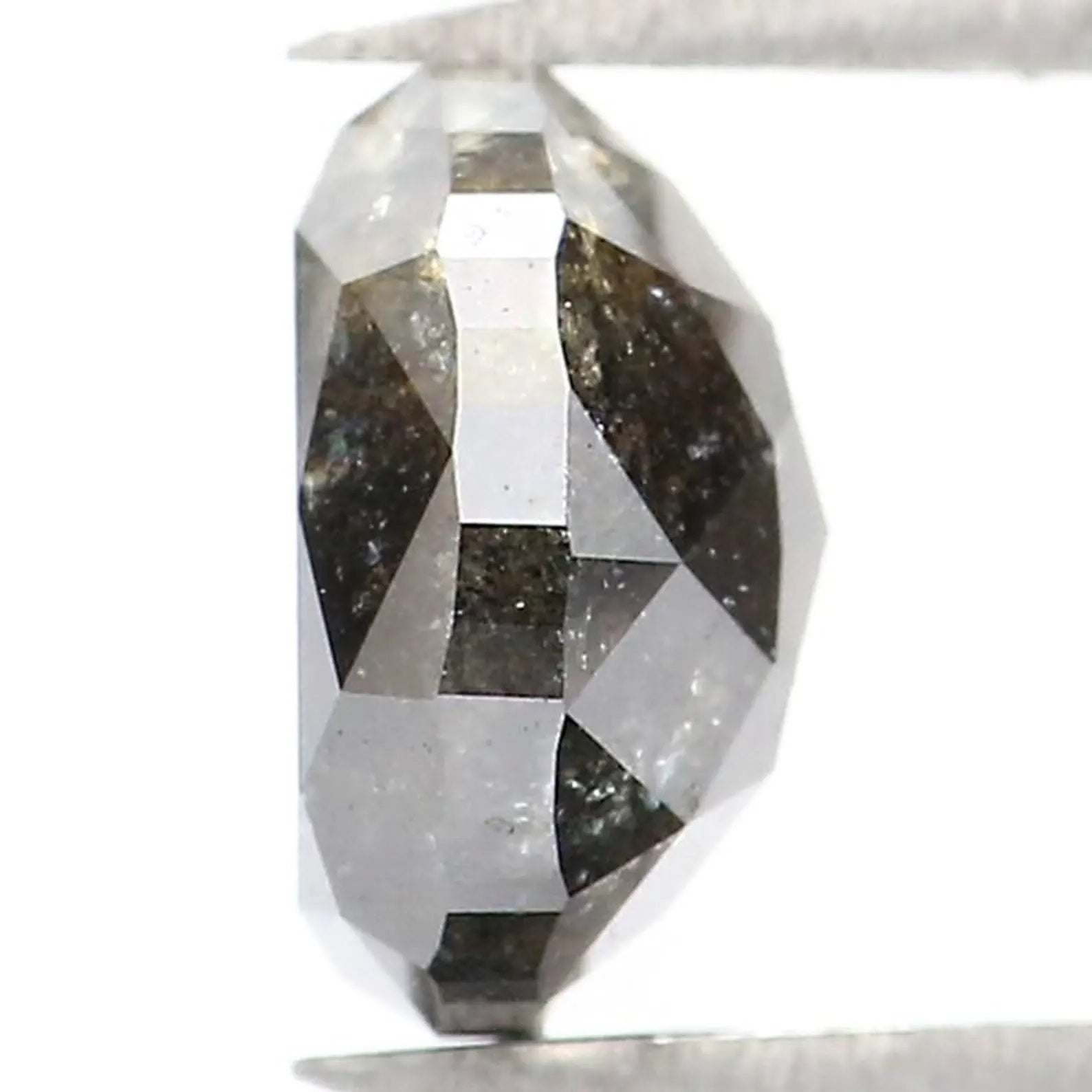 1.35 CT Natural Loose Oval Shape Diamond Salt And Pepper Oval Diamond 6.70 MM Natural Diamond Black Grey Color Oval Rose Cut Diamond NQ9301