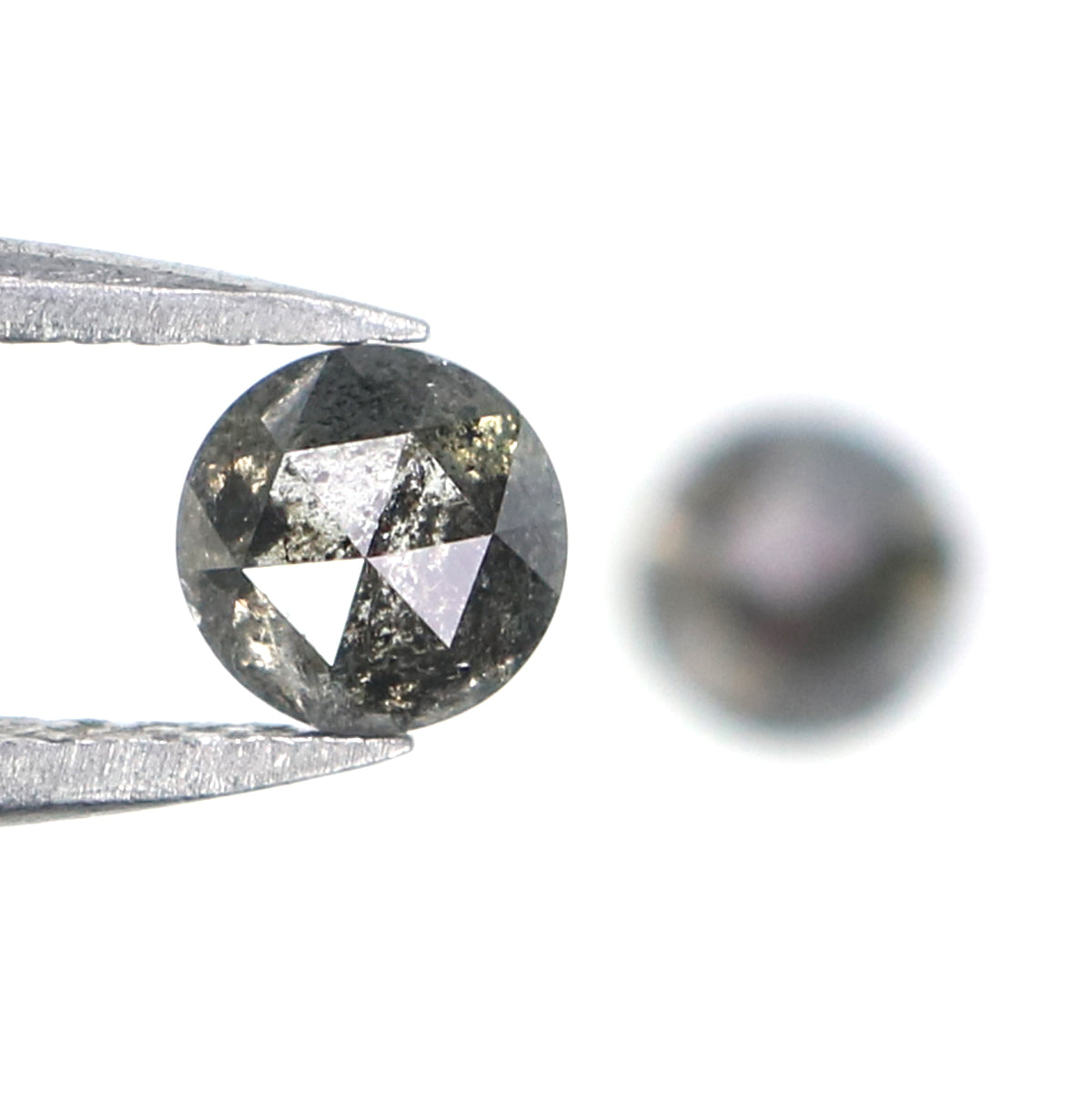 0.92 CT Natural Loose Round Rose Cut Pair Diamond Salt And Pepper Round Shape Diamond 4.45 MM Black Grey Round Shape Rose Cut Diamond LQ2814
