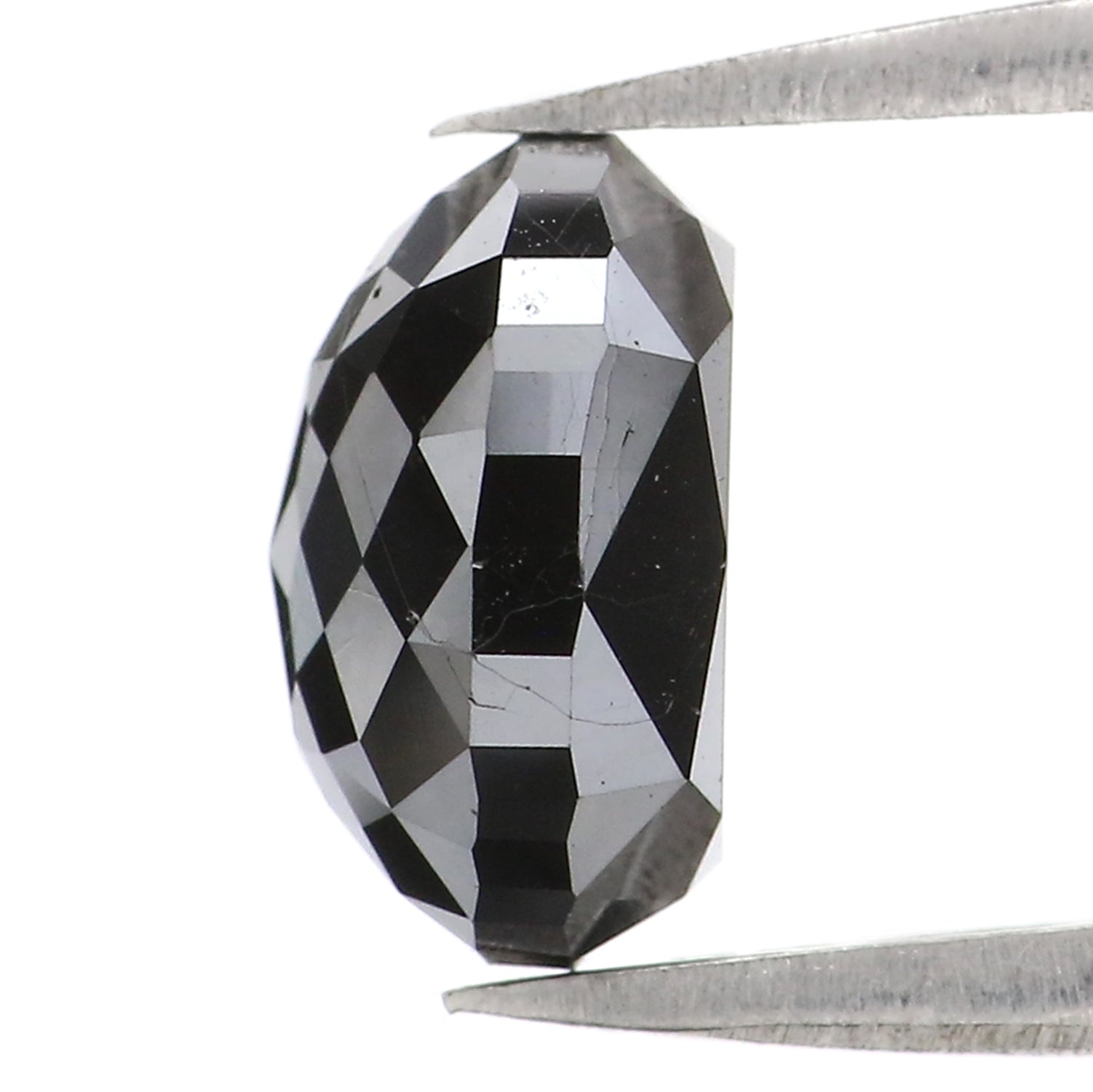 1.99 CT Natural Loose Oval Shape Diamond Black Oval Rose Cut Diamond 8.05 MM Natural Loose Black Color Oval Shape Rose Cut Diamond LC03