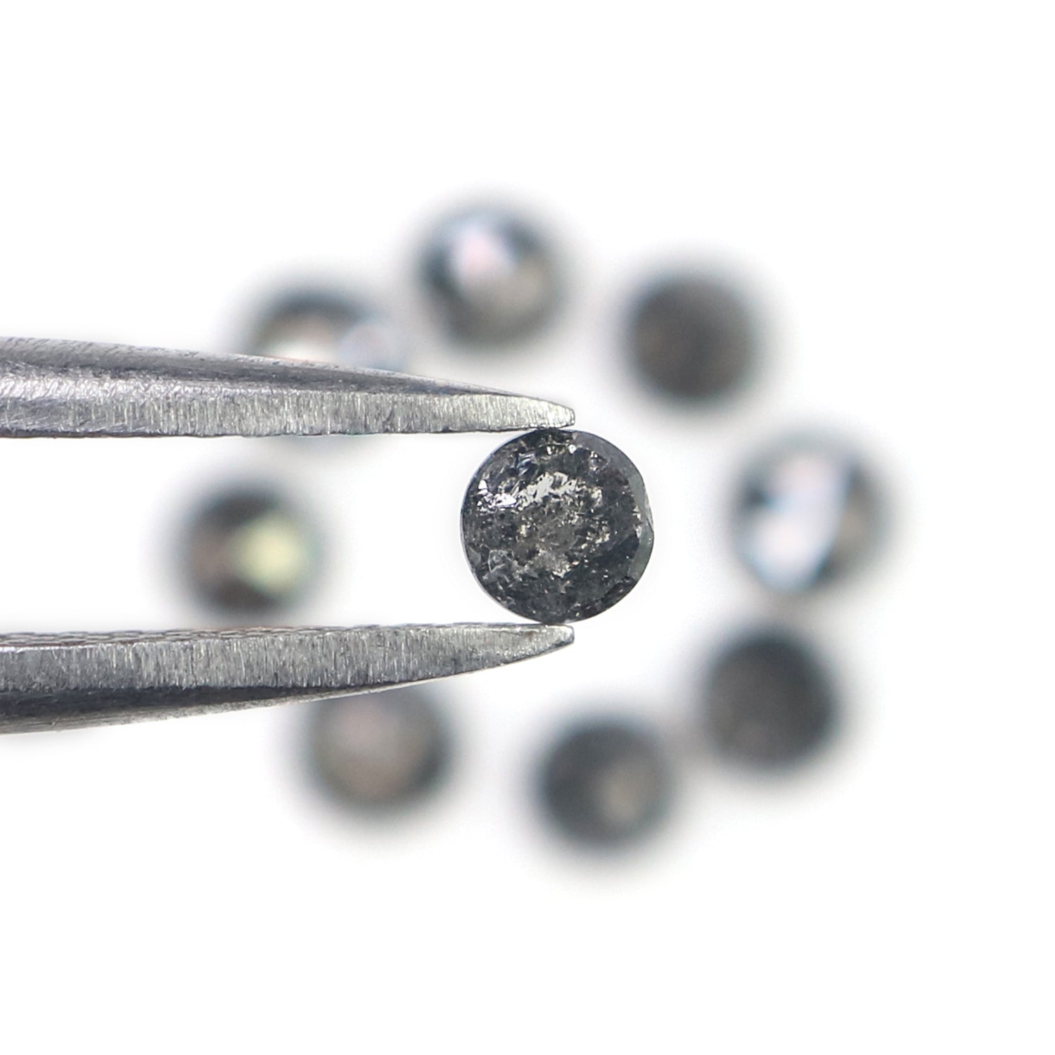 1.06 Ct Natural Loose Round Rose Cut Diamond Salt And Pepper Round Diamond 2.95 MM Natural Black Grey Color Round Rose Cut Diamond KR2670