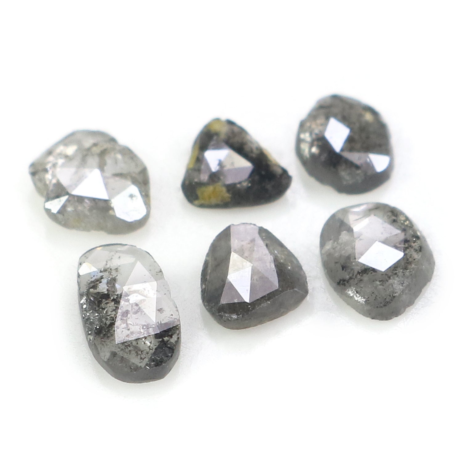 0.93 CT Natural Loose Slice Cut Diamond Salt And Pepper Slice Cut Diamond 3.65 MM Natural Loose Slice Cut Black Grey Color Diamond NQ1641