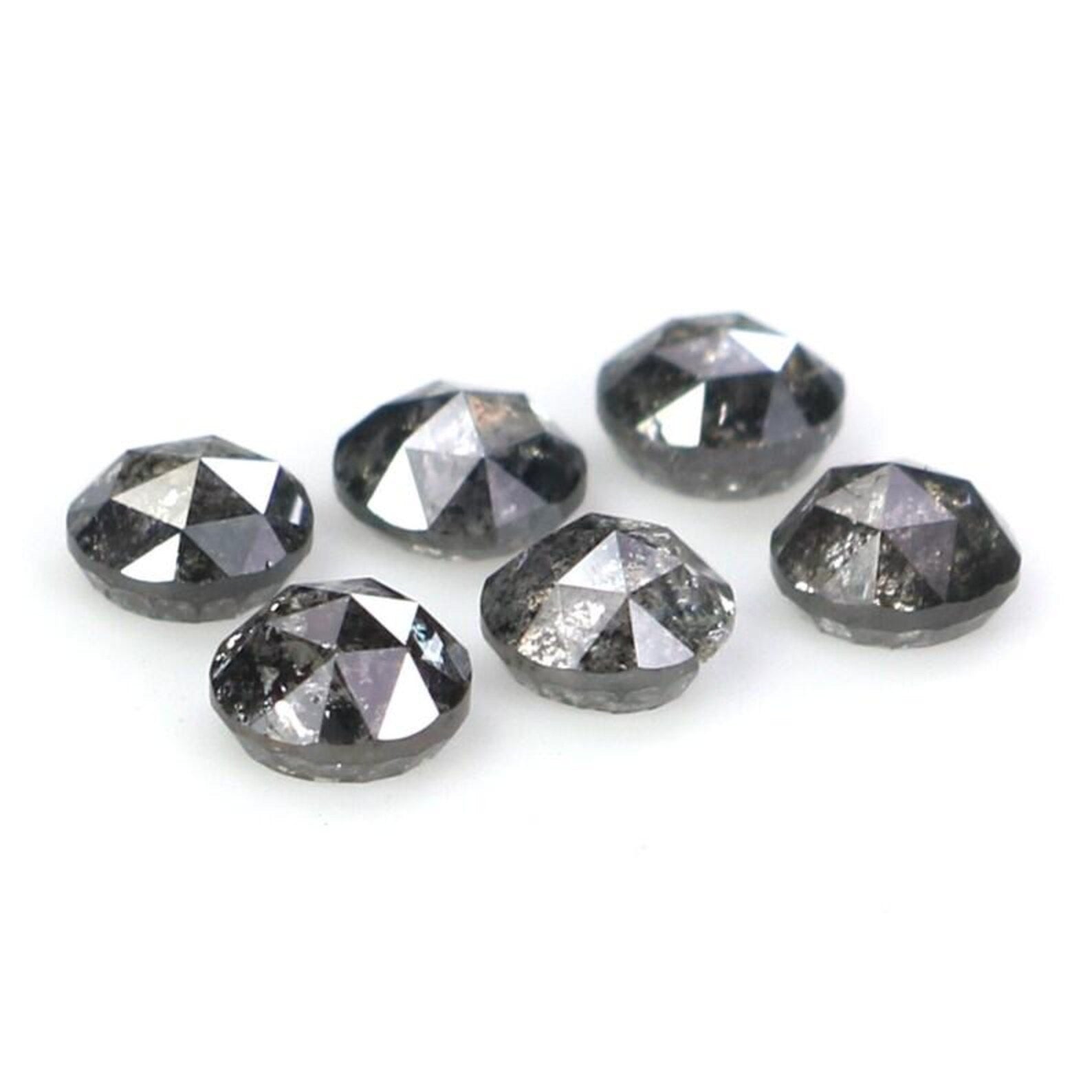 1.02 Ct Natural Loose Round Rose Cut Diamond Salt And Pepper Round Diamond 3.30 MM Natural Black Grey Color Round Rose Cut Diamond NQ2311