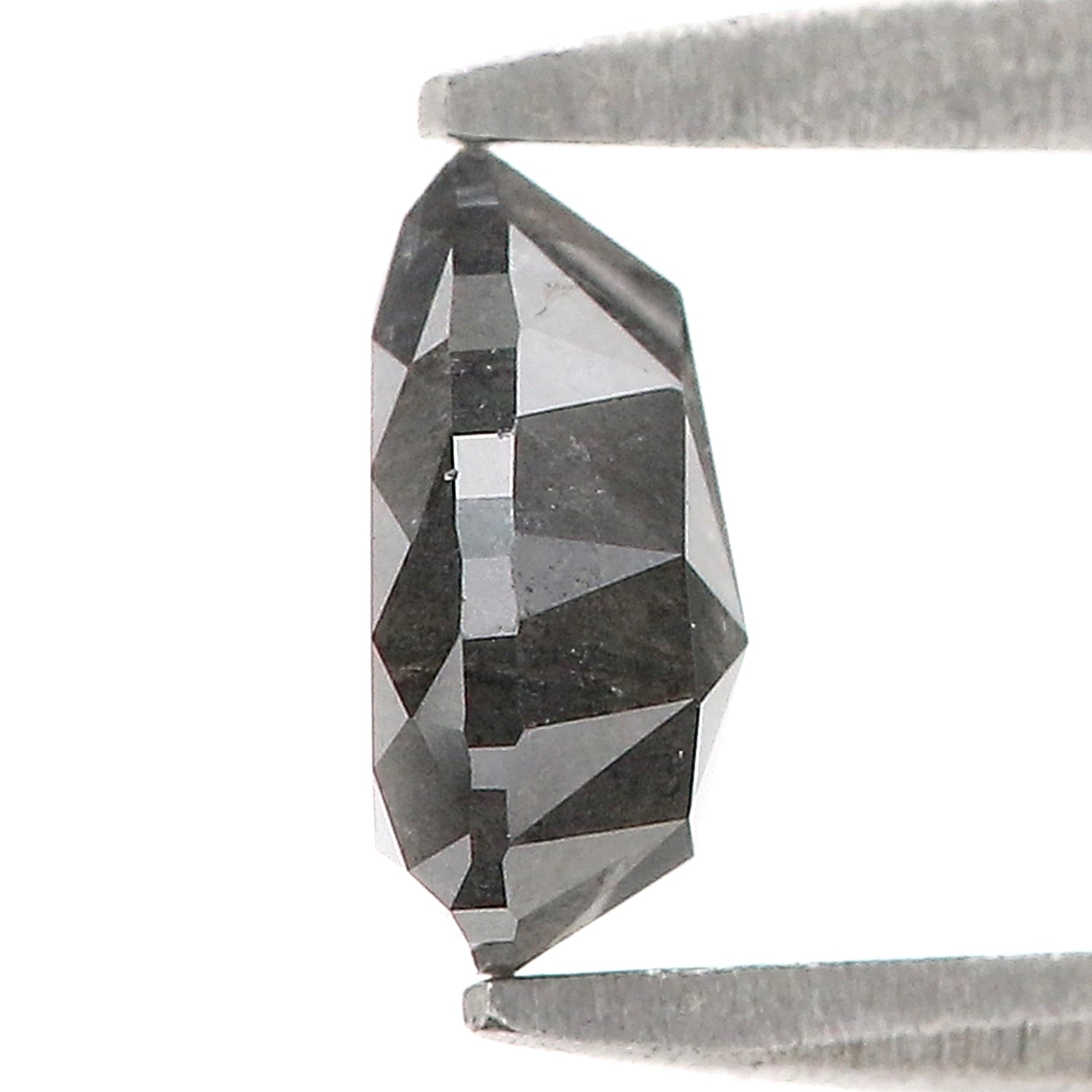 0.70 CT Natural Loose Pear Shape Diamond Salt And Pepper Pear Cut Diamond 6.40 MM Natural Black Grey Color Pear Rose Cut Diamond LQ3354