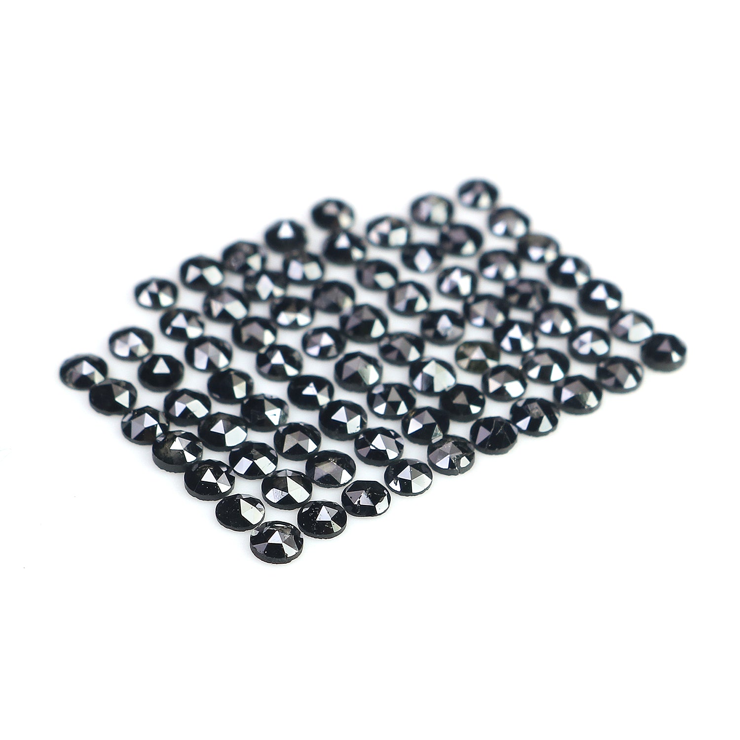 3.21 CT Natural Loose Round Rose Cut Diamond Black Color Round Shape Diamond 2.10 MM Natural Loose Black Color Round Rose Cut Diamond LQ1842
