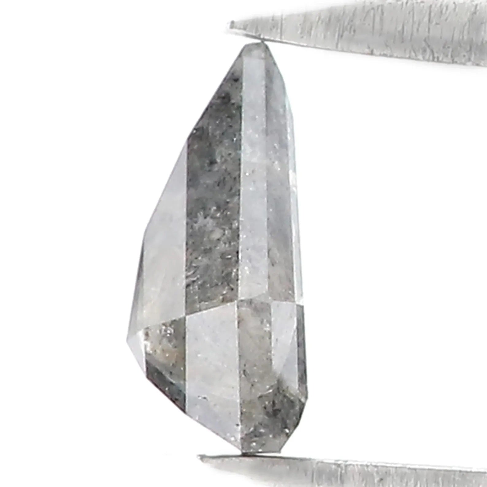 0.88 CT Natural Loose Shield Shape Diamond Salt And Pepper Shield Diamond 7.20 MM Natural Black Grey Color Shield Rose Cut Diamond QN9205