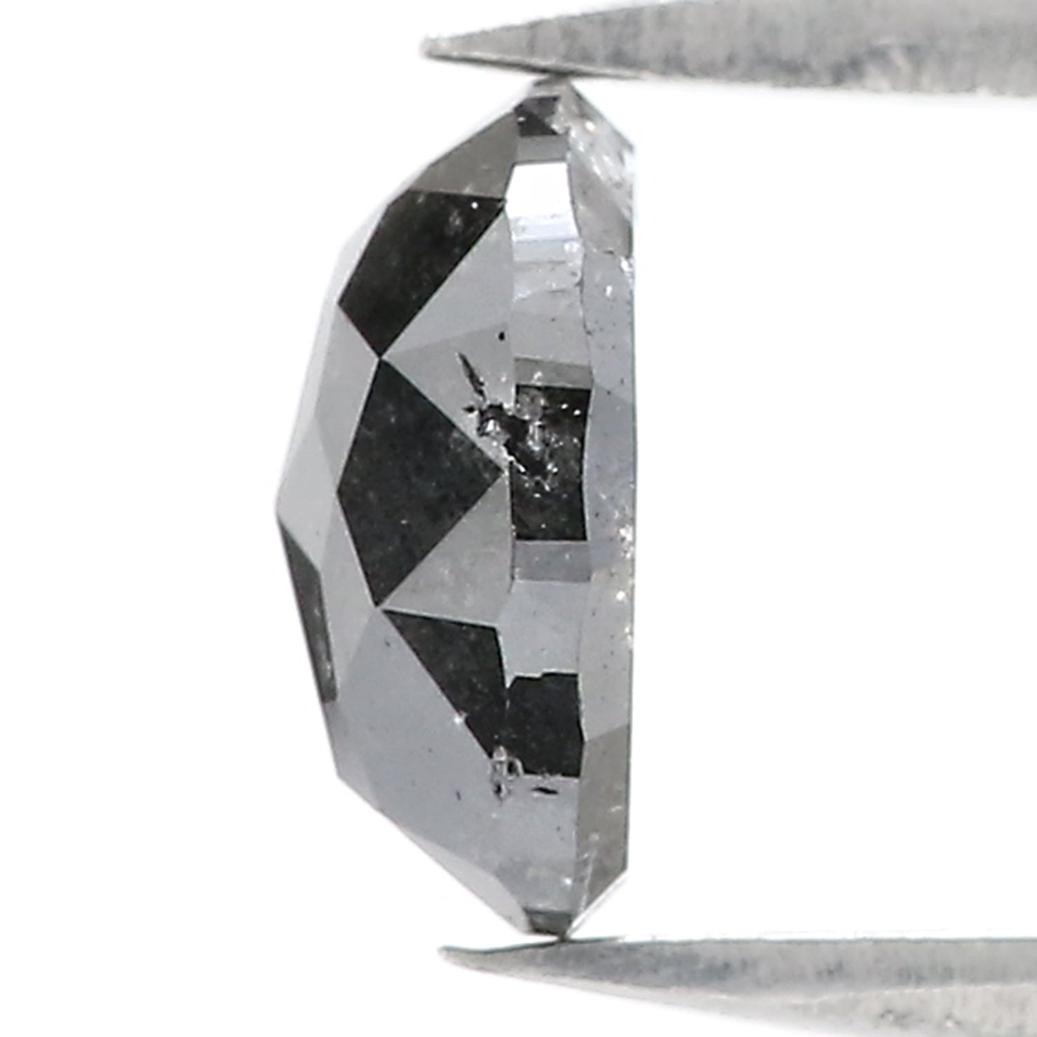 1.28 Ct Natural Loose Oval Shape Diamond Salt And Pepper Oval Diamond 7.55 MM Natural Diamond Black Grey Color Oval Rose Cut Diamond QL3079