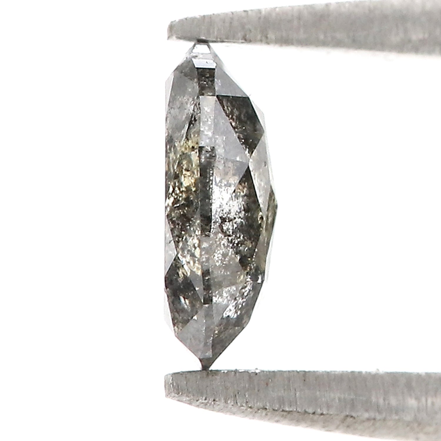 0.78 CT Natural Loose Oval Shape Diamond Salt And Pepper Oval Cut Diamond 7.00 MM Black Grey Color Oval Shape Rose Cut Diamond QL2092