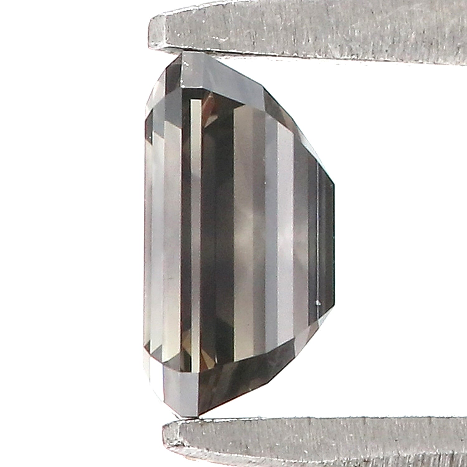 0.59 CT Natural Loose Emerald Shape Diamond Salt And Pepper Emerald Shape Diamond 5.35 MM Black Grey Color Emerald Rose Cut Diamond QL9757